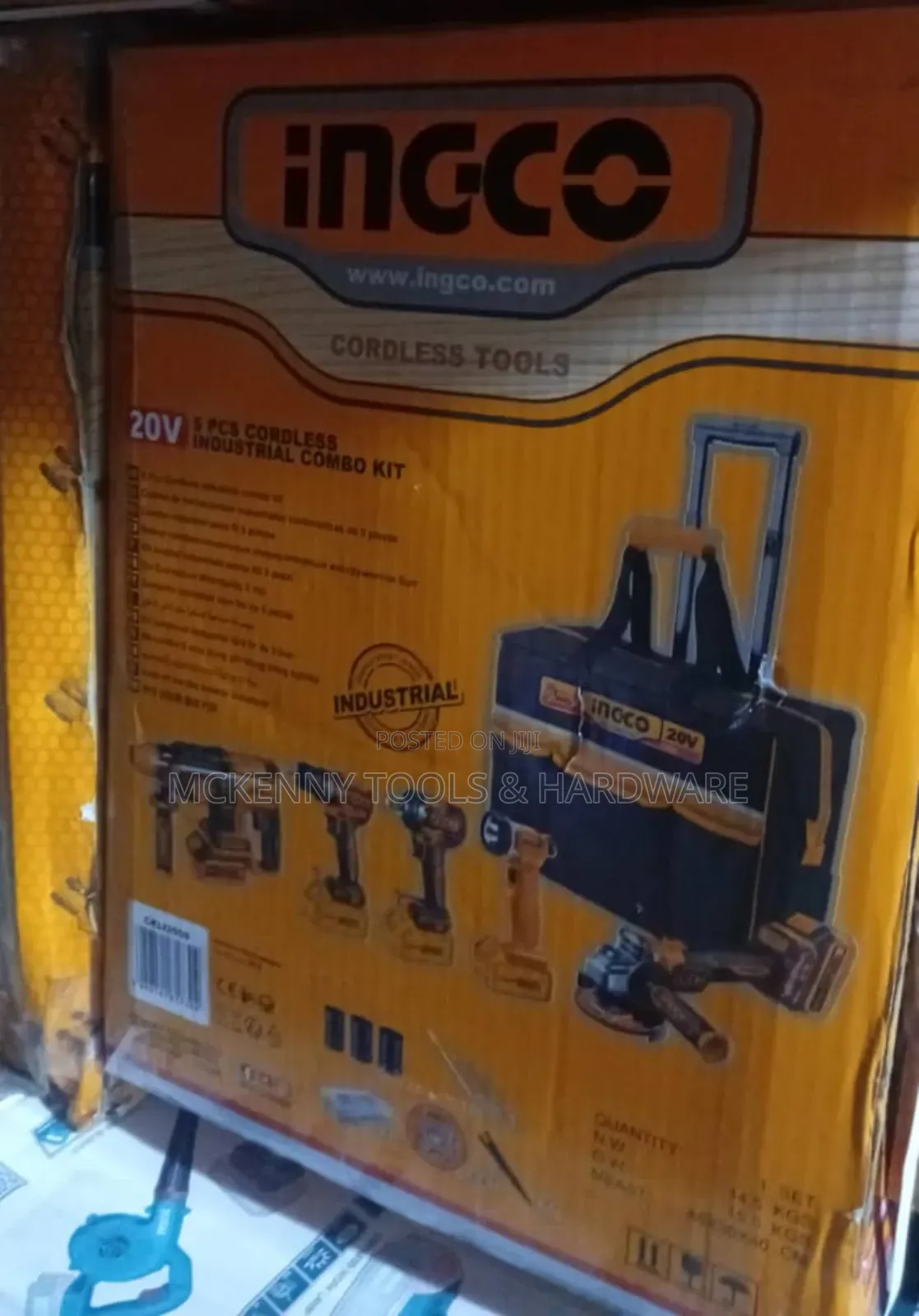 Ingco 20v 5 Pcs Cordless Industrial Combo Kit