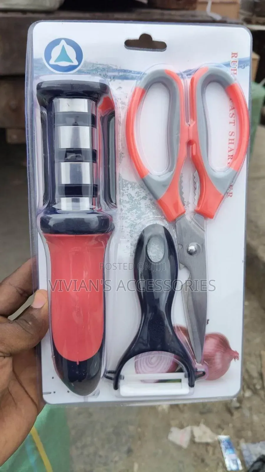 3 in 1 Kitchen Set(Knife Sharpener, Peeler,And Kitchen Scissors)