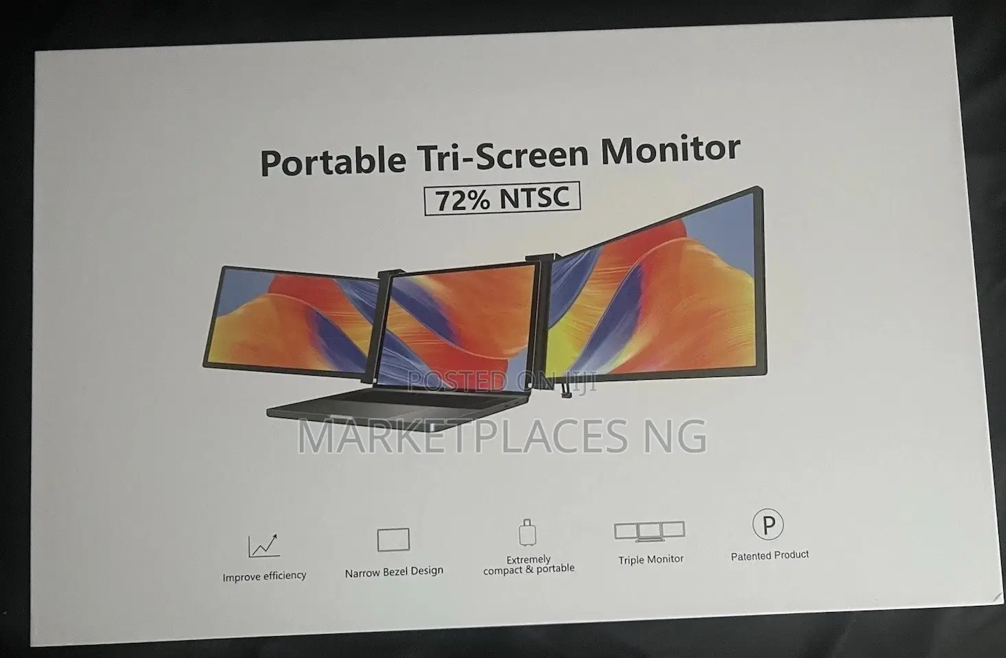 Fopo 15.6" Triple Monitor Laptop Screen Extender, FHD 1080p Ips