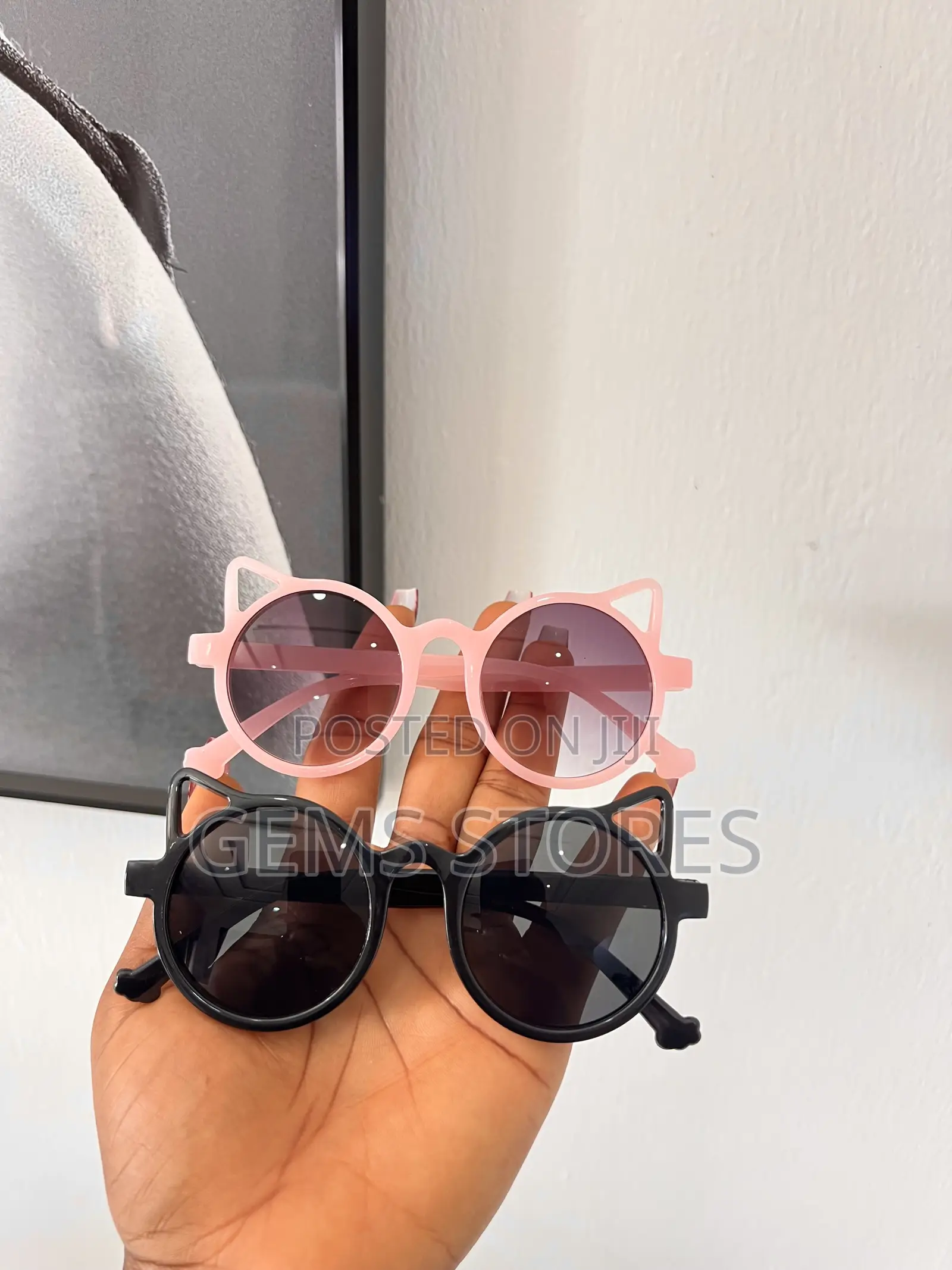 Meow! Adorable Cat-Ear Children's Sunglasses - Pink Black