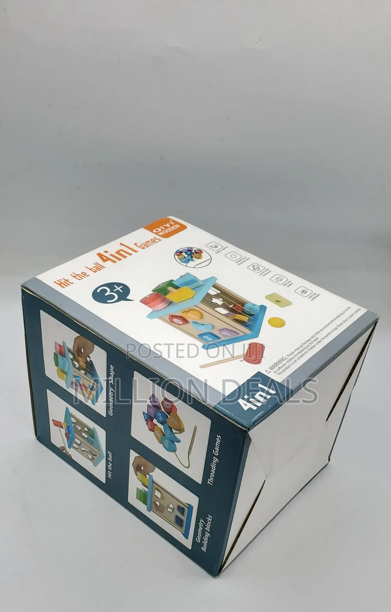 4 in 1 Wooden Hit the Ball Kids Game Toy Ages 3+