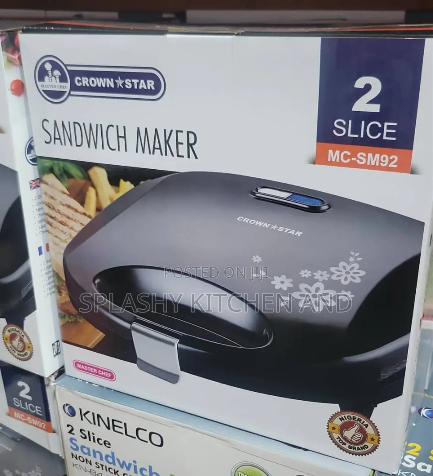 Crown Star Sandwich Maker/ Toaster- 2 Slice