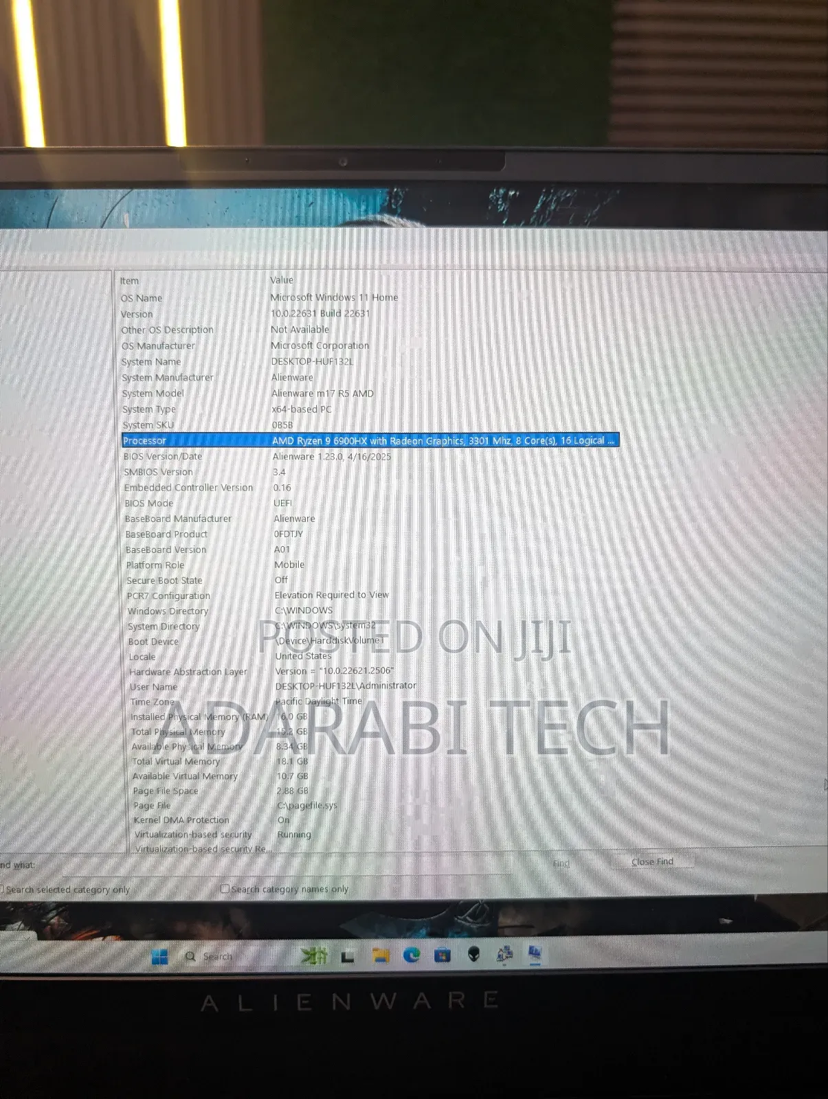 Laptop Dell Alienware M17 R5 16GB AMD Ryzen 9 SSD 1T