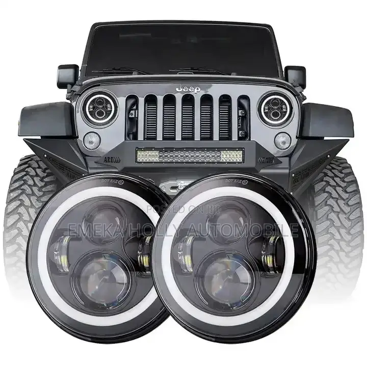 7-Inch Angel Eye LED Headlights for Jeep Wrangler Hummer H3