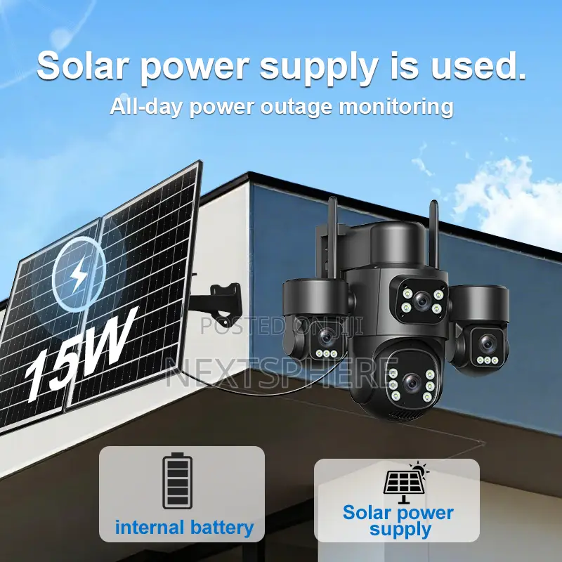 Solar PTZ Camera Wih 4 Camera View, 4 Lens- Aov, Hieasy App