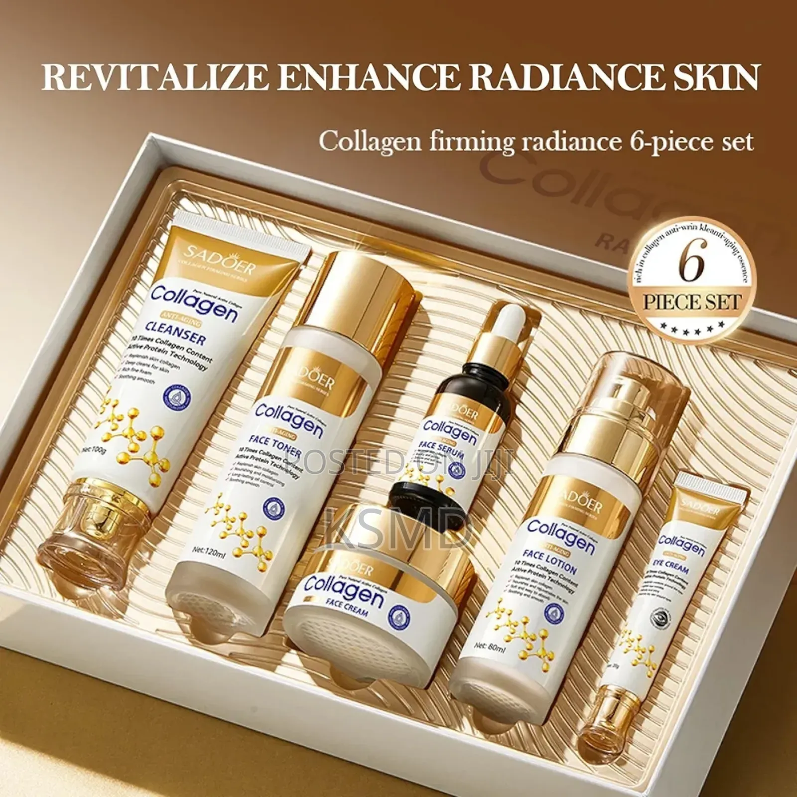 Collagen Skin Care Set, Cleanser,Toner, Lotion,Serum,Cream,Eye Cream