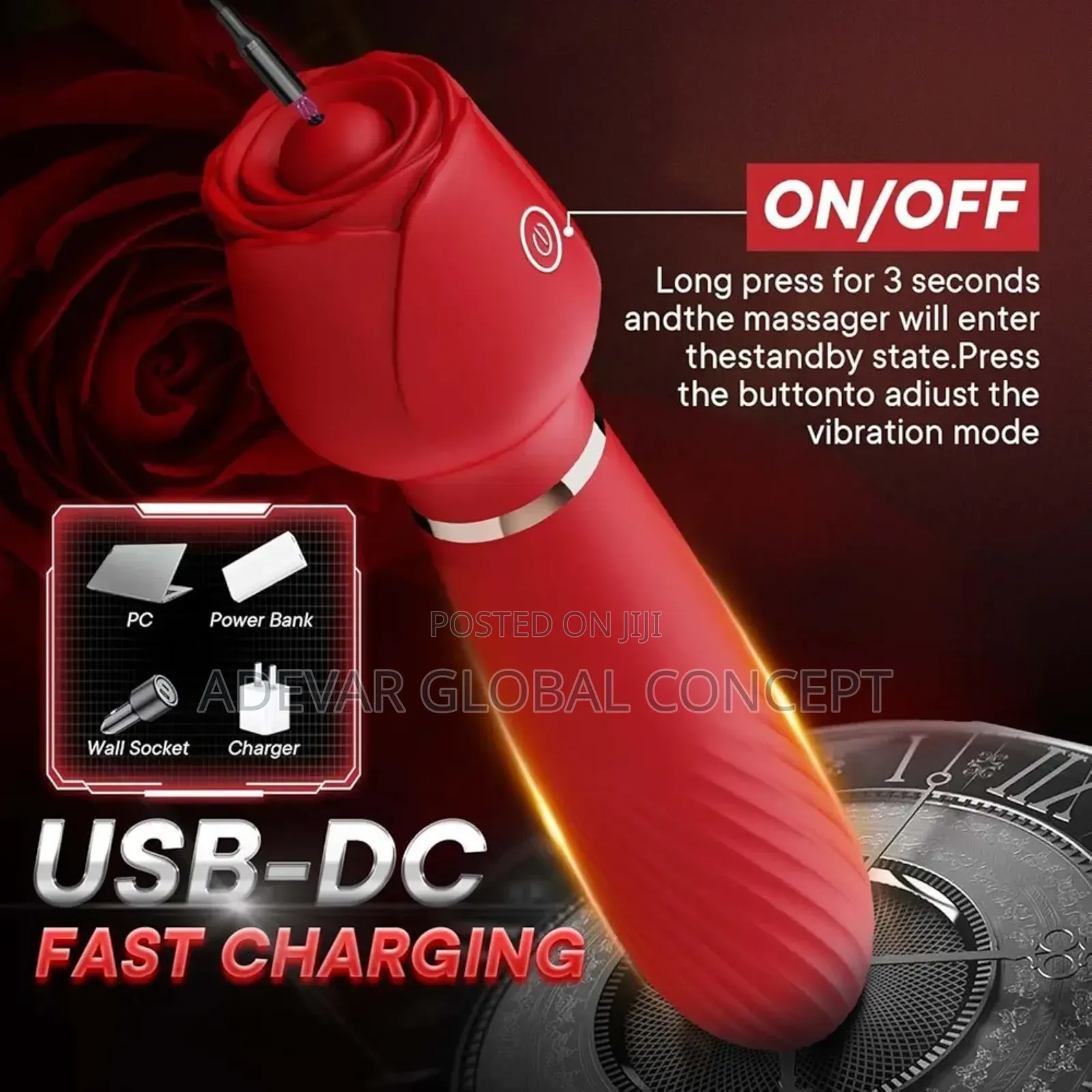 G Spot Vibrator for Women With Nipple Clamps Magic Wand Sex Toy