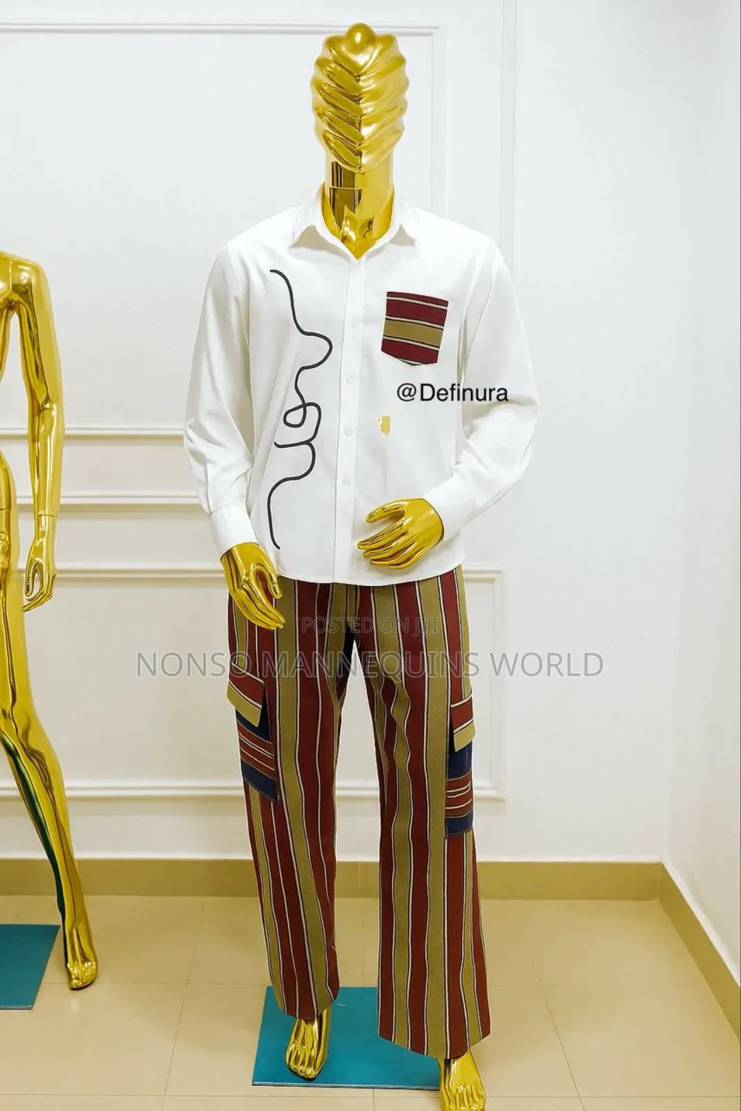 Spider Head Gold Chrome Male Huge Mannequins