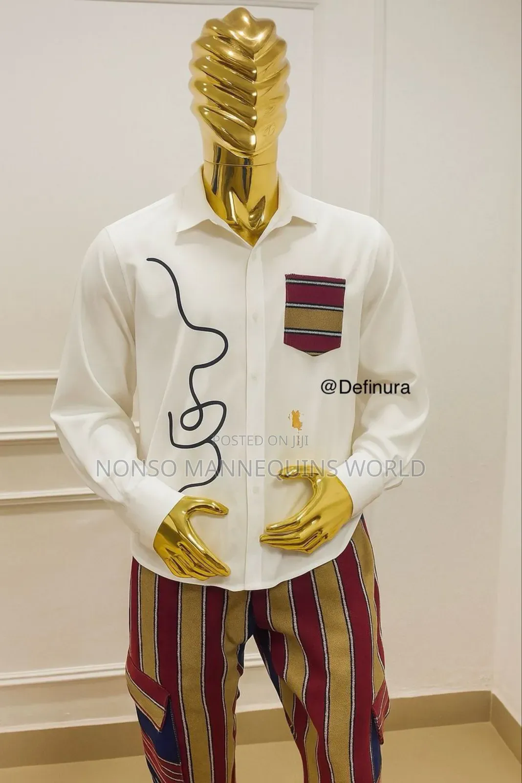 Spider Head Gold Chrome Male Huge Mannequins