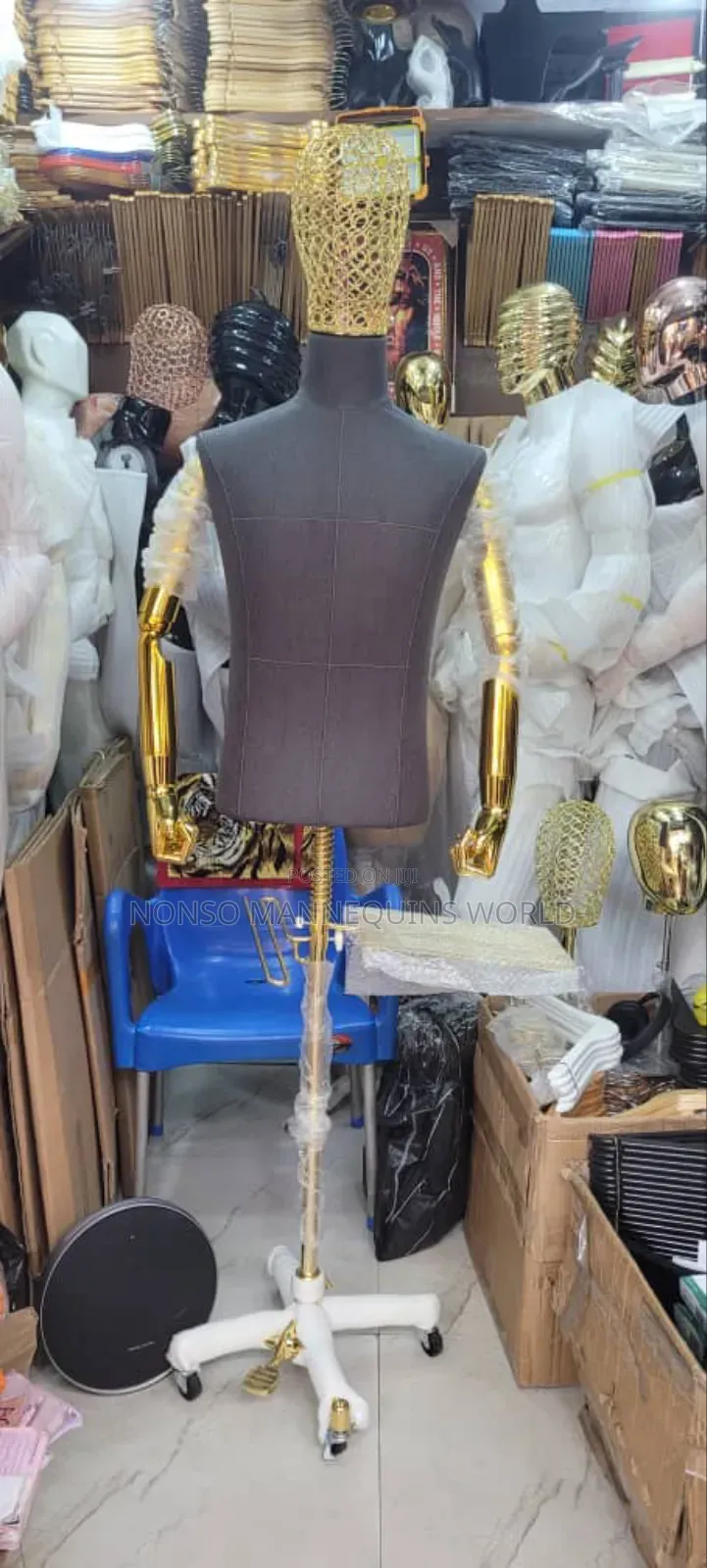 Male Torso Gold Mixed Dressform