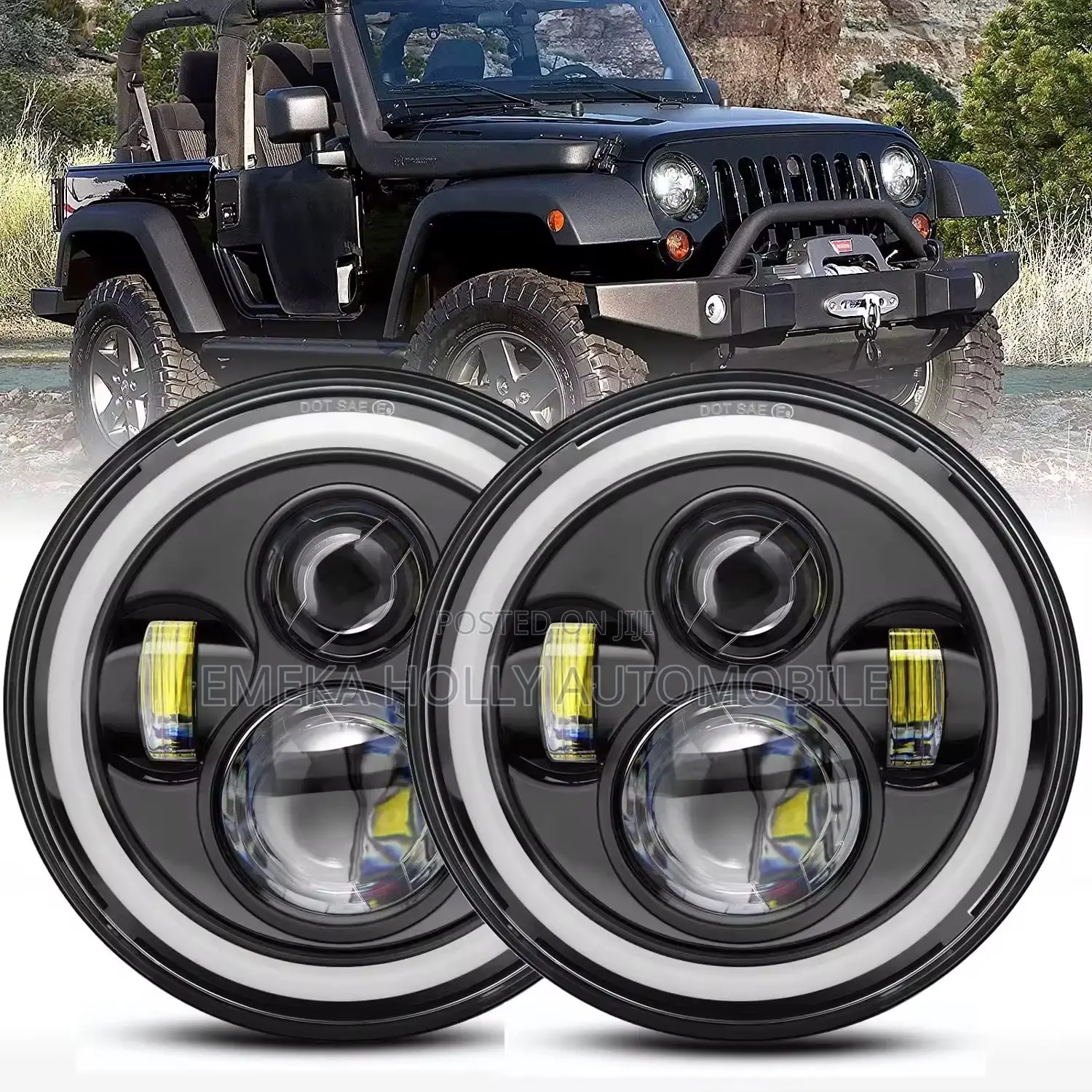 Character Limit)7" LED Headlights for Hummer H3 Jeep Wrangler JK