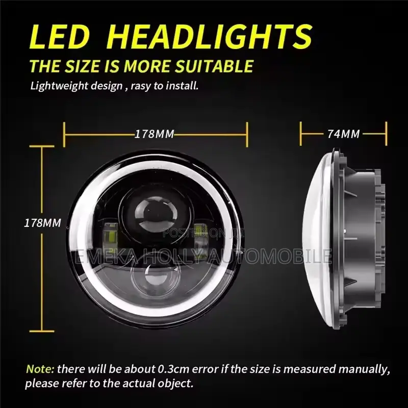 7-Inch LED Headlights for Jeep Wrangler JK Hummer H3