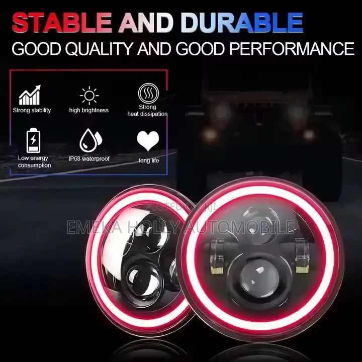 7-Inch LED Headlights With Halo DRL for Jeep Wrangler