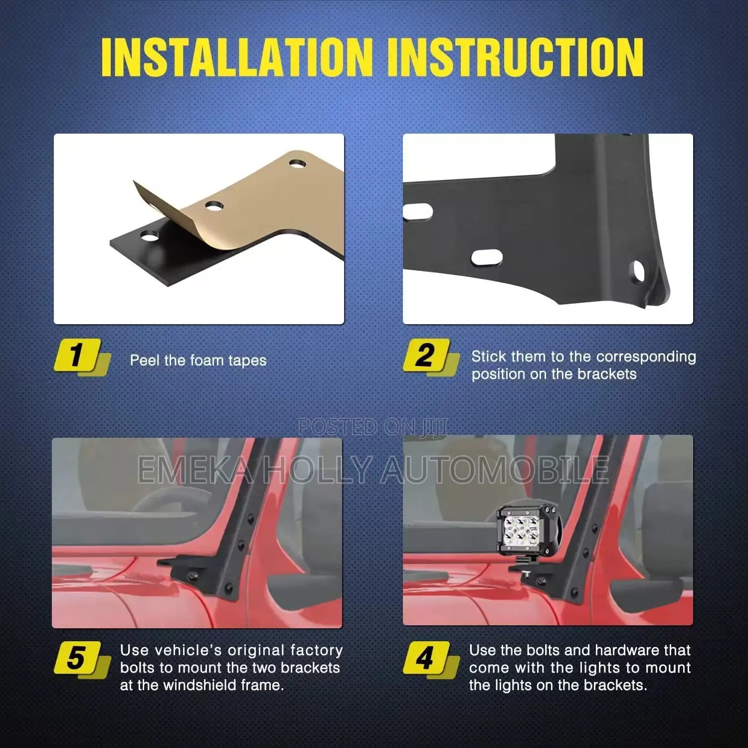 Jeep Wrangler Bar Light Hanger