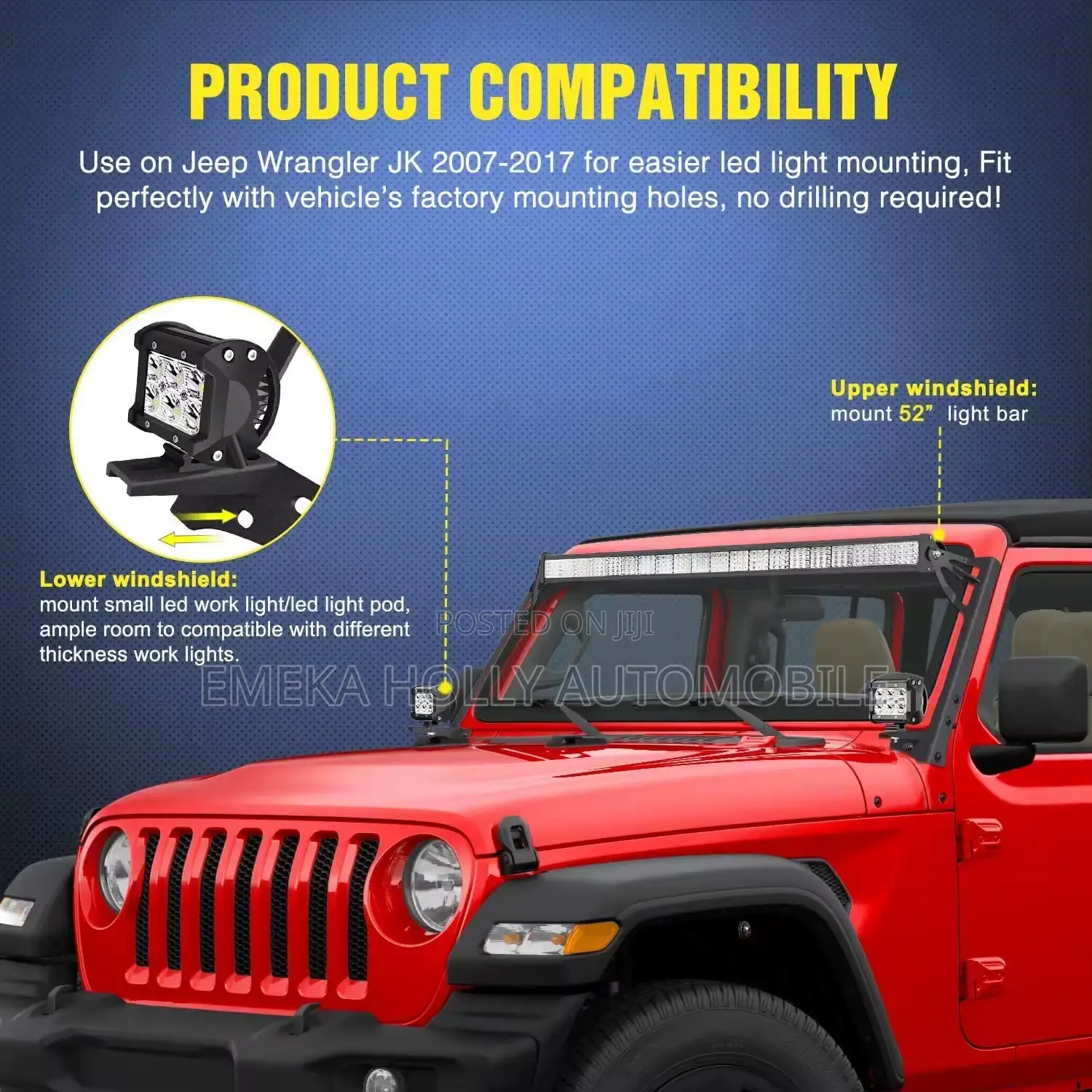 Jeep Wrangler Bar Light Hanger