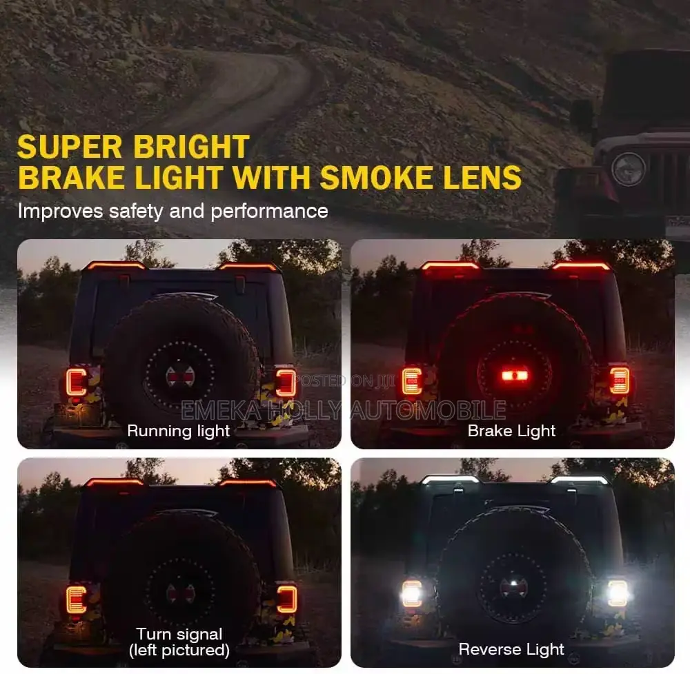 Jeep Wrangler LED Rear Roof Spoiler Light - Smoked Lens