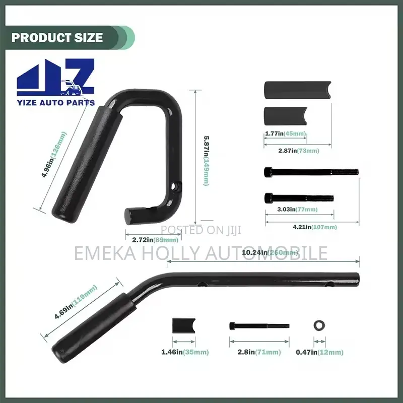Jeep Wrangler JK Heavy Duty Solid Steel a-Pillar Handle Set