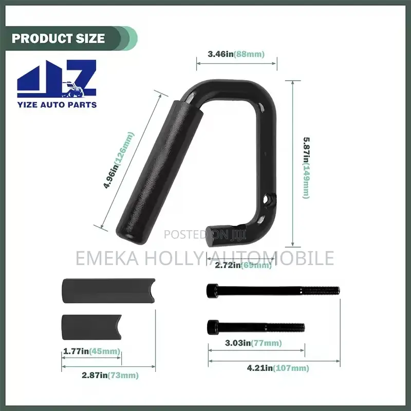Jeep Wrangler JK Heavy Duty Solid Steel a-Pillar Handle Set