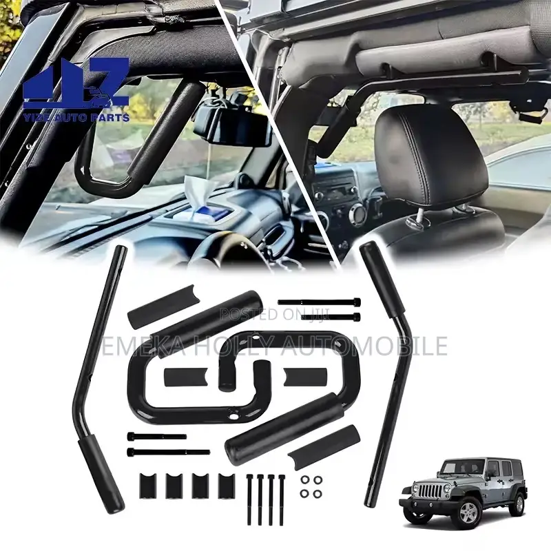 Jeep Wrangler JK Heavy Duty Solid Steel a-Pillar Handle Set
