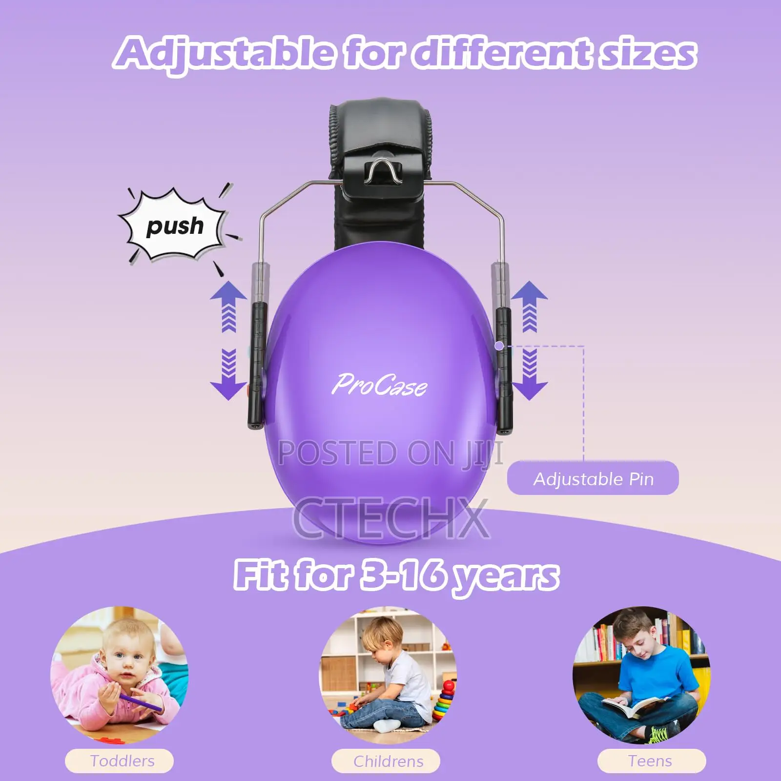 Kids Noise Cancelling Earmuffs, Sound Proof Hearing Protection Purple