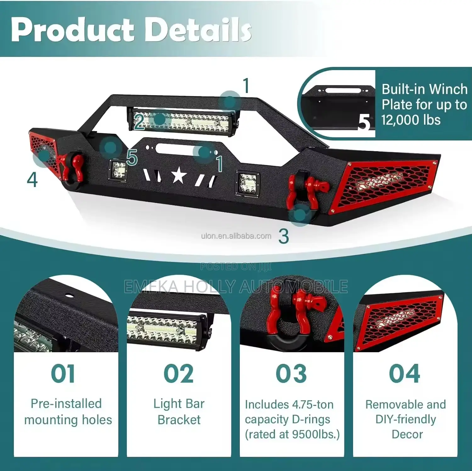 Jeep Wrangler 2010/2019/2020 Front and Back Bumper Replacement Kit