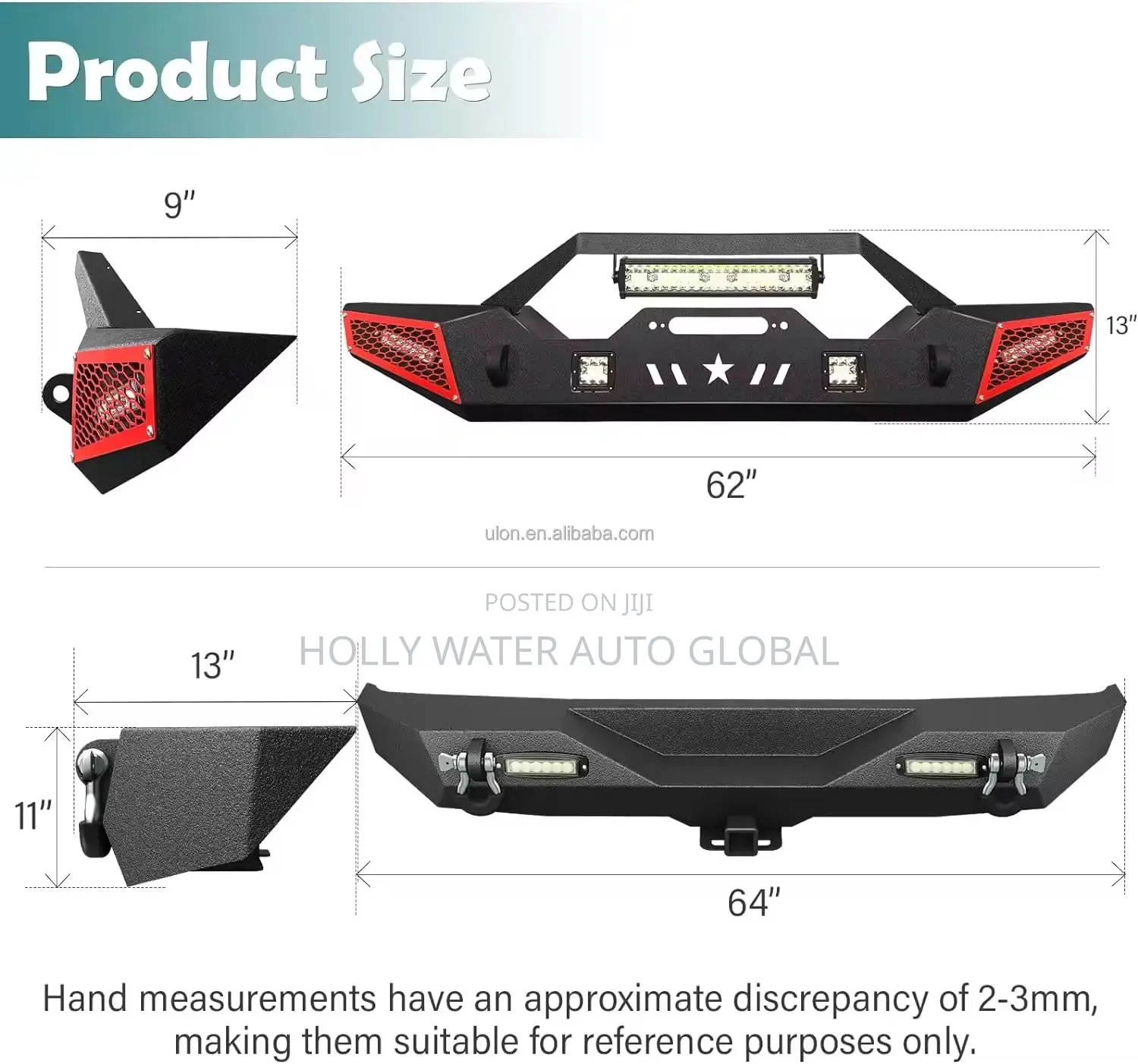 Jeep Wrangler 2010/2019/2020 Front and Back Bumper Replacement Kit