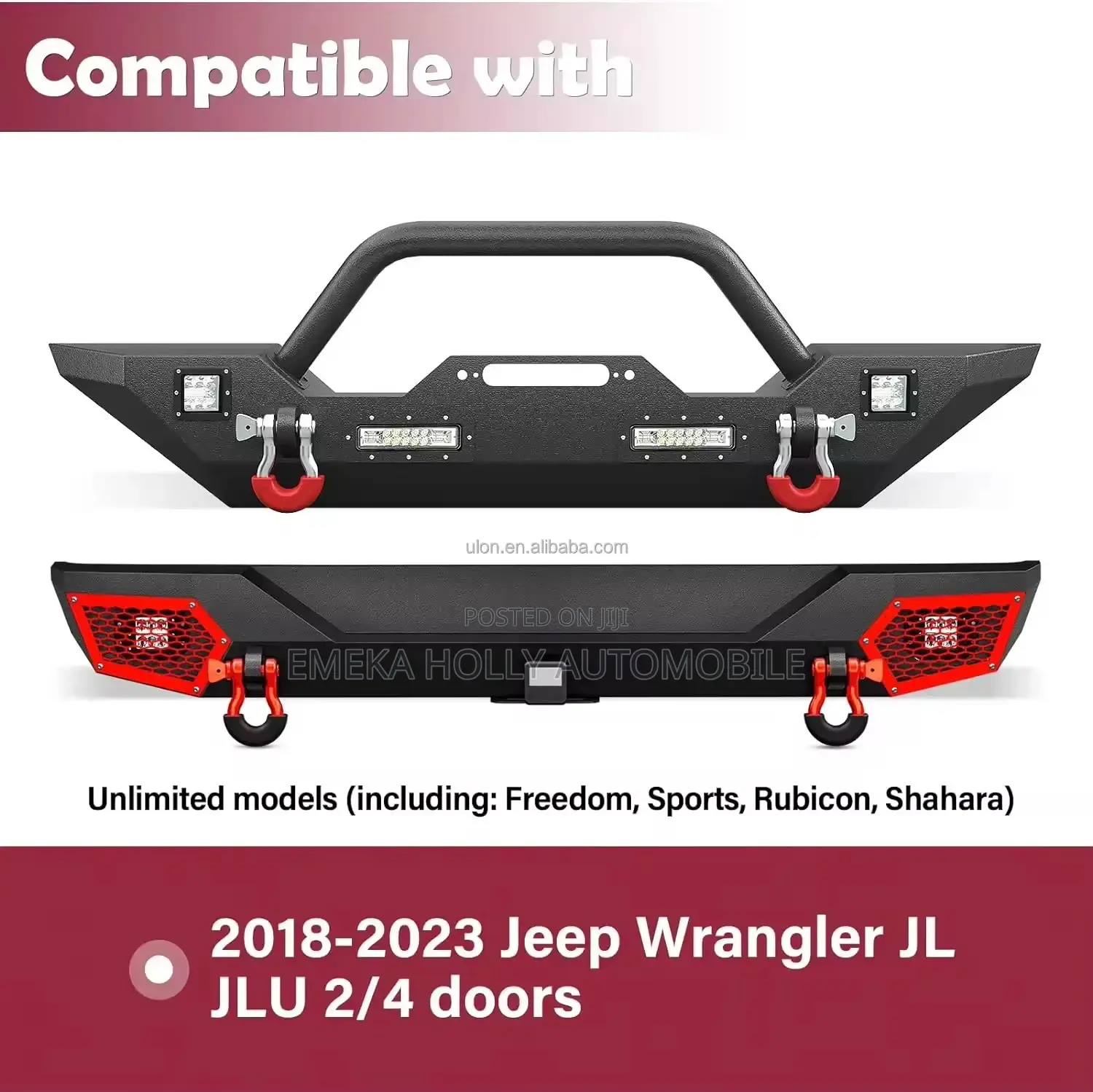 Jeep Wrangler Heavy-Duty Metal Off-Road Bumper Kit (Front Rear)