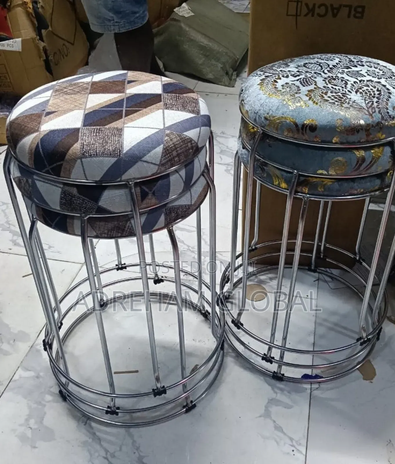 Round Metal Morden Stackable Dinning Stool Chair