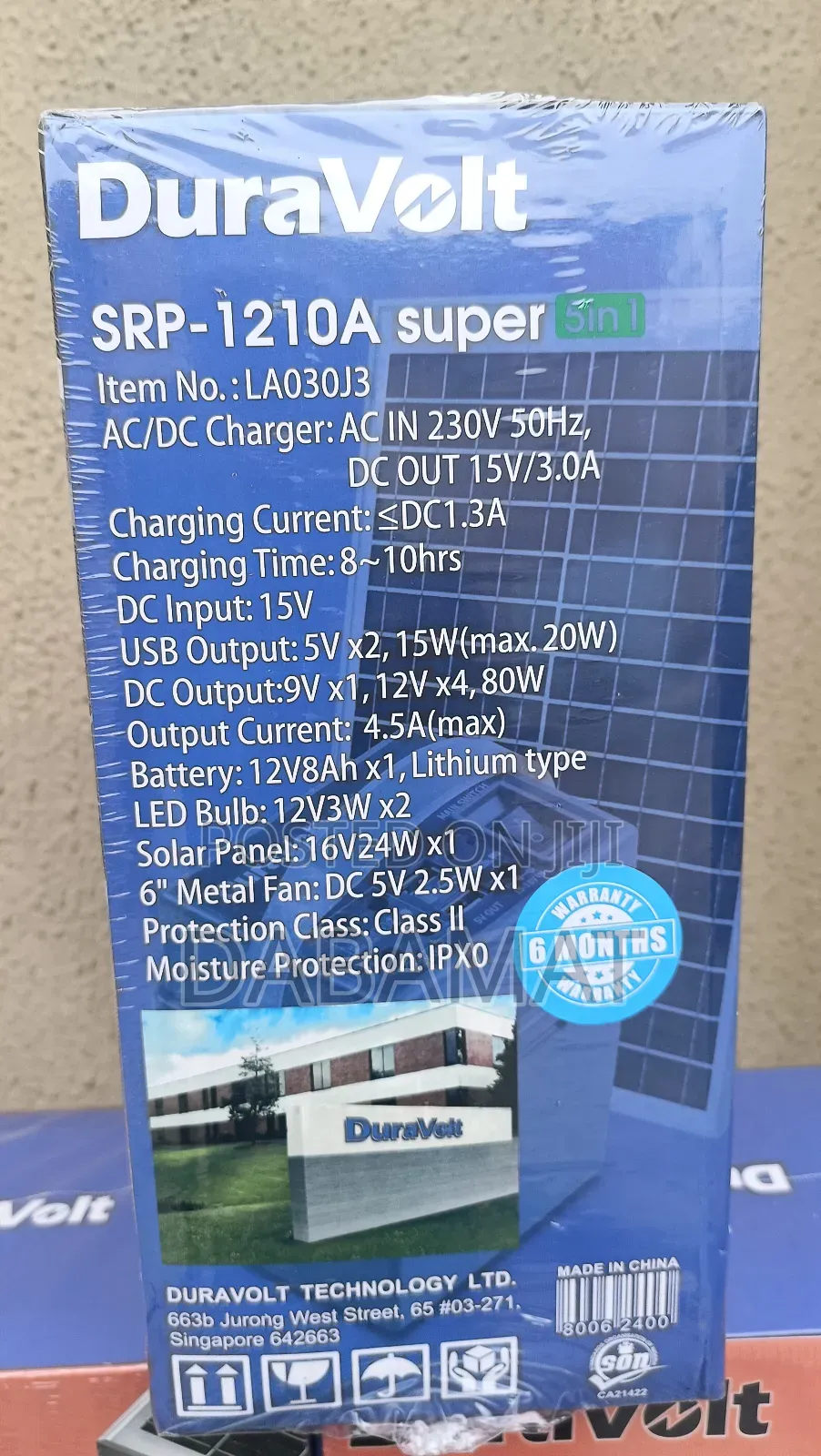 Duravolt Lithium Battery Solar 5in1 Power Bank