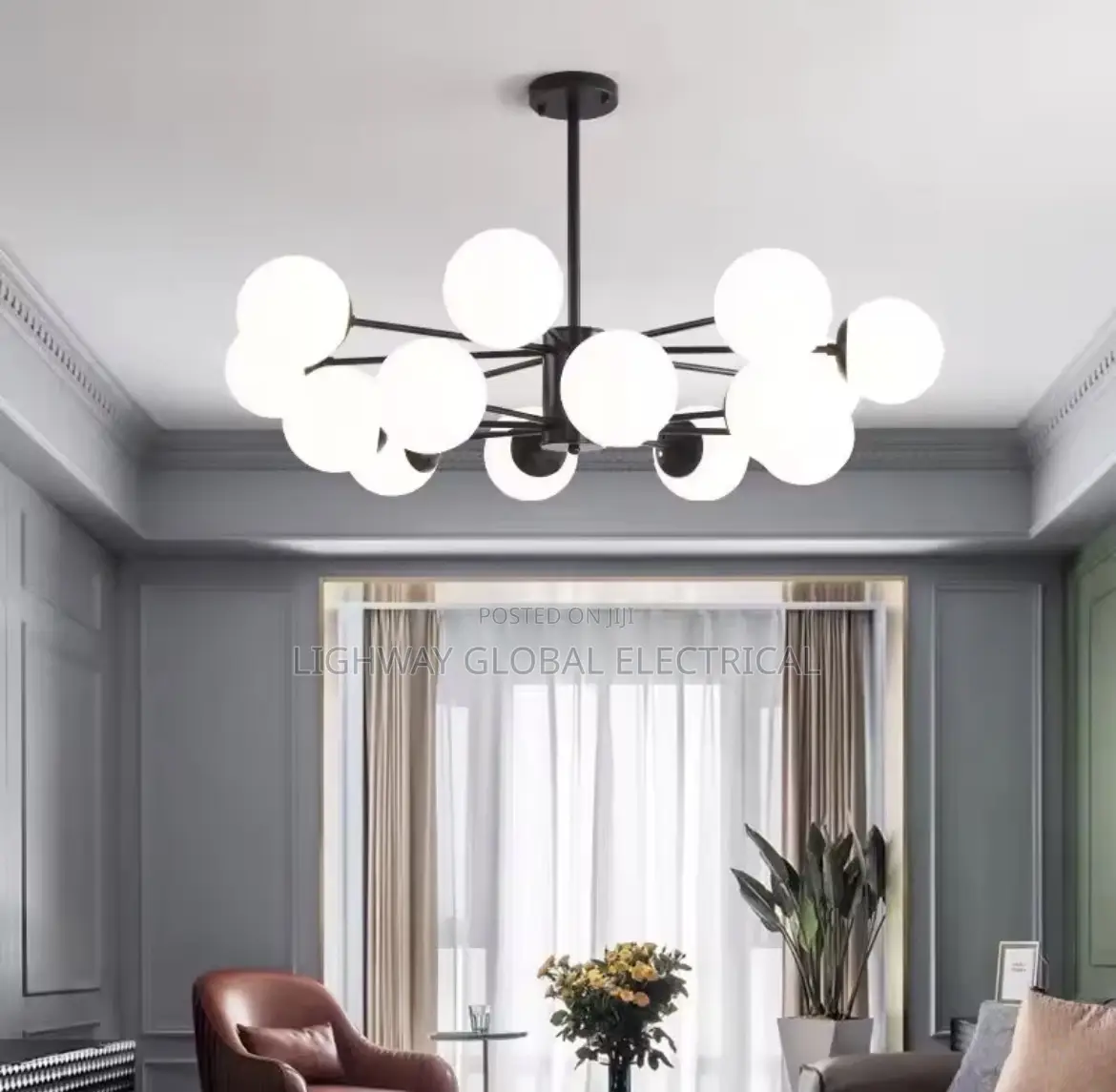 Modern Glossy Glass 12 Hands Chanderlier