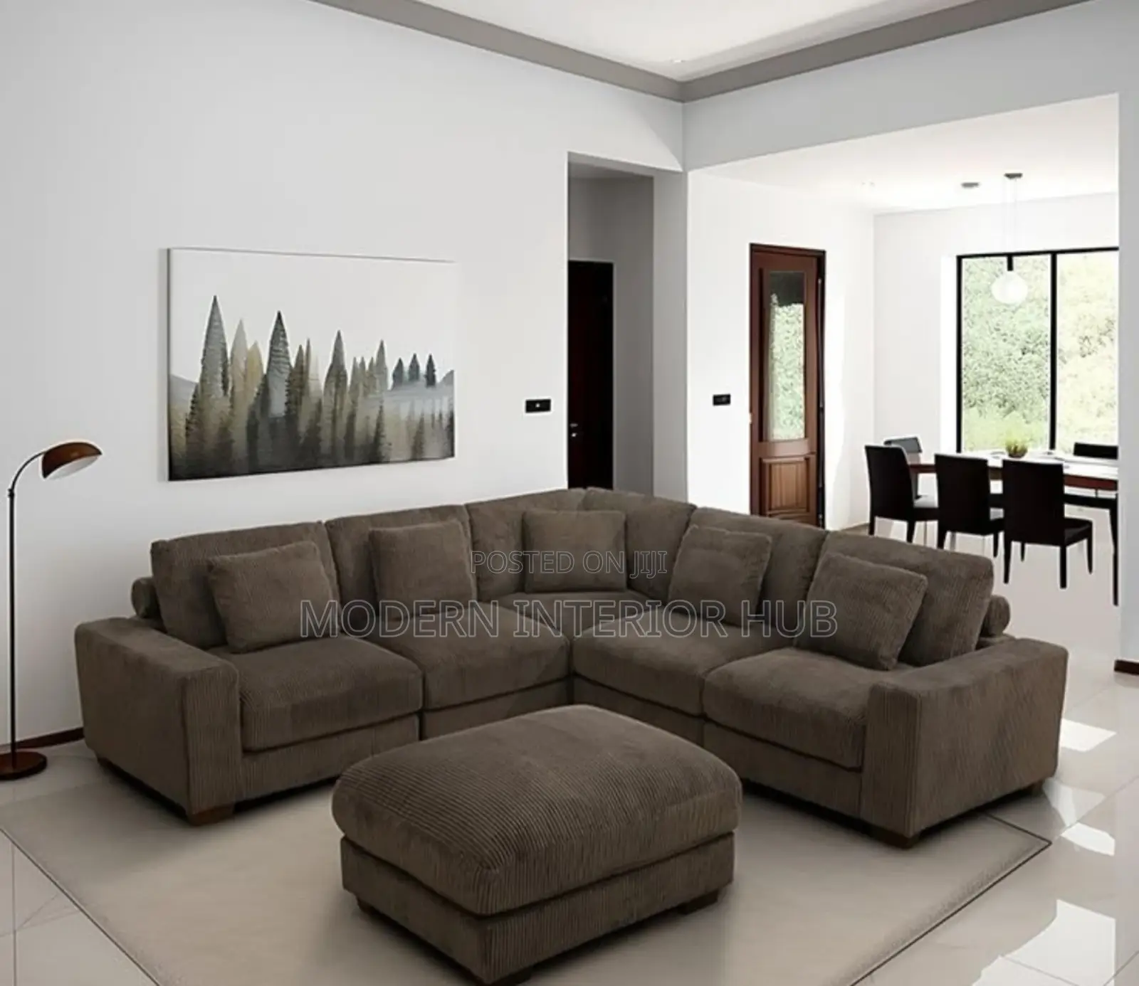 L Shape Brown Sofa