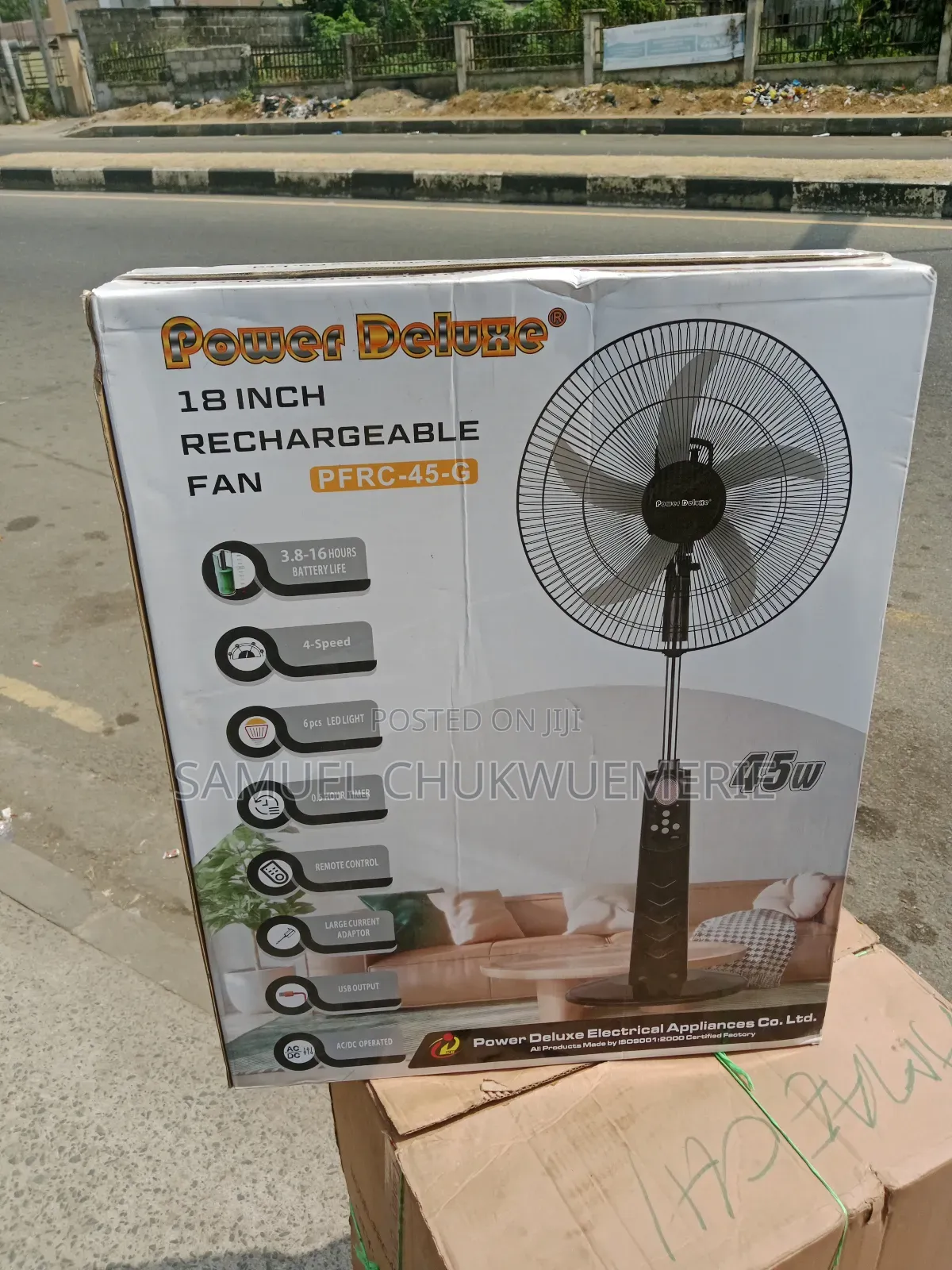 Power Deluxe Rechargeable Fans 18"Inch