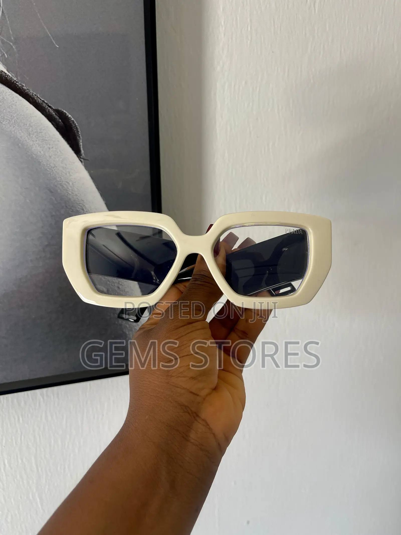 Chic Square Frame Glasses - Two-Tone Cream Black Statement Eyewear