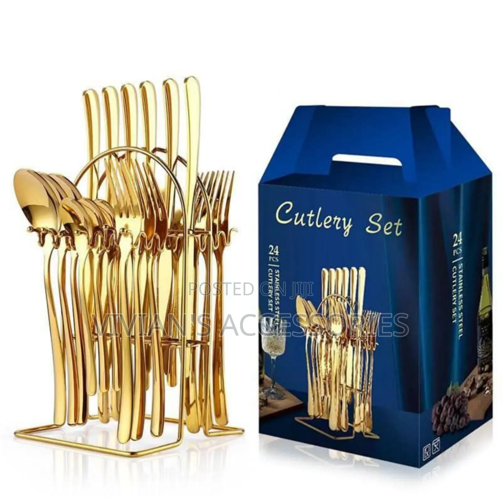 24pcs Gold Cutlery Set