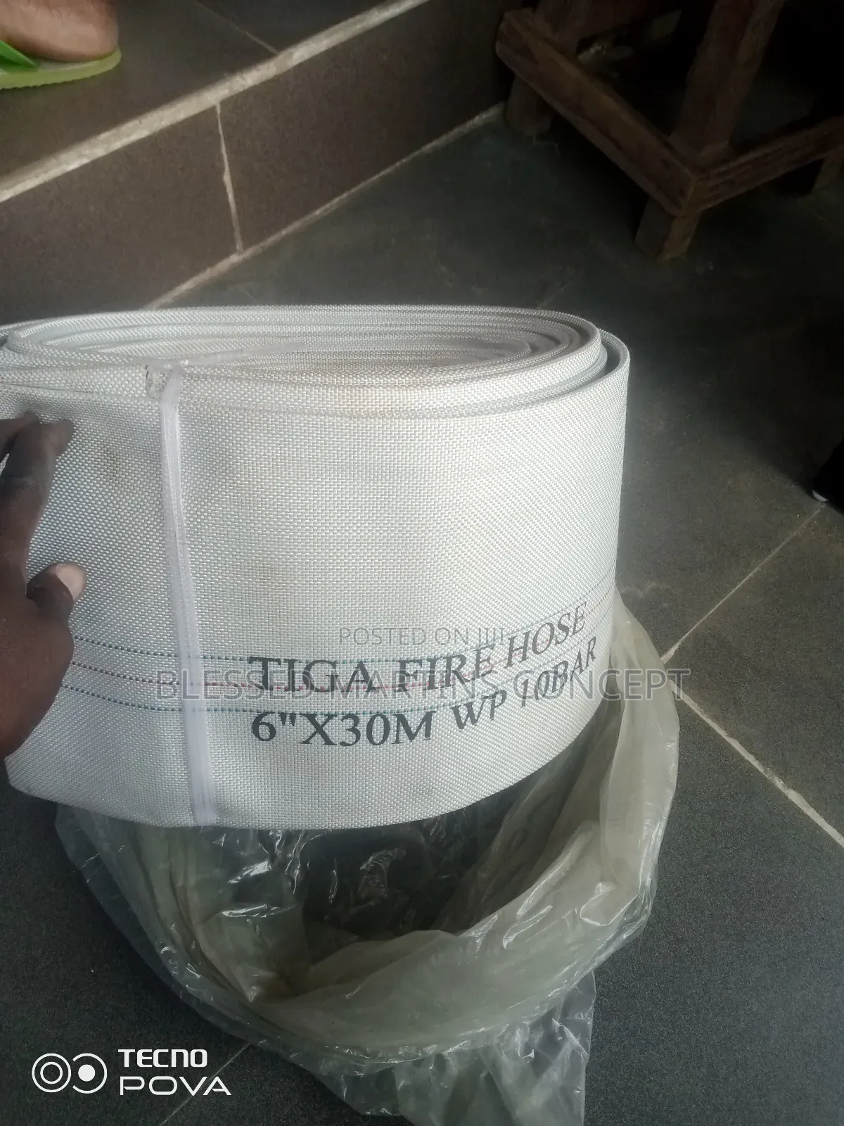 6" Canvas Fire Hose.Length:30 Meters