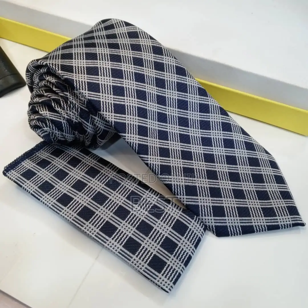 Classic Quality Long Neck Ties With Pocket Square