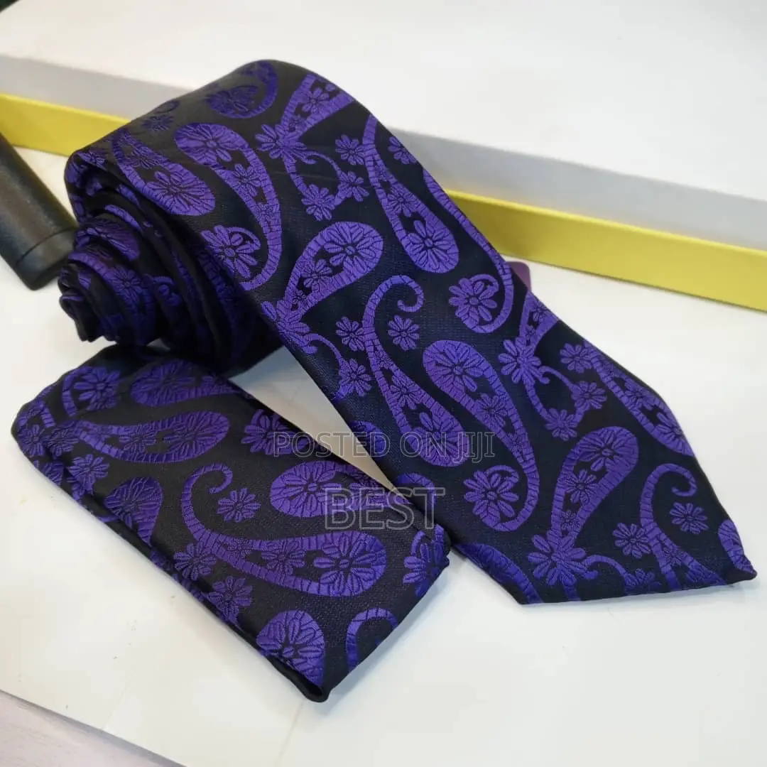 Classic Quality Long Neck Ties With Pocket Square