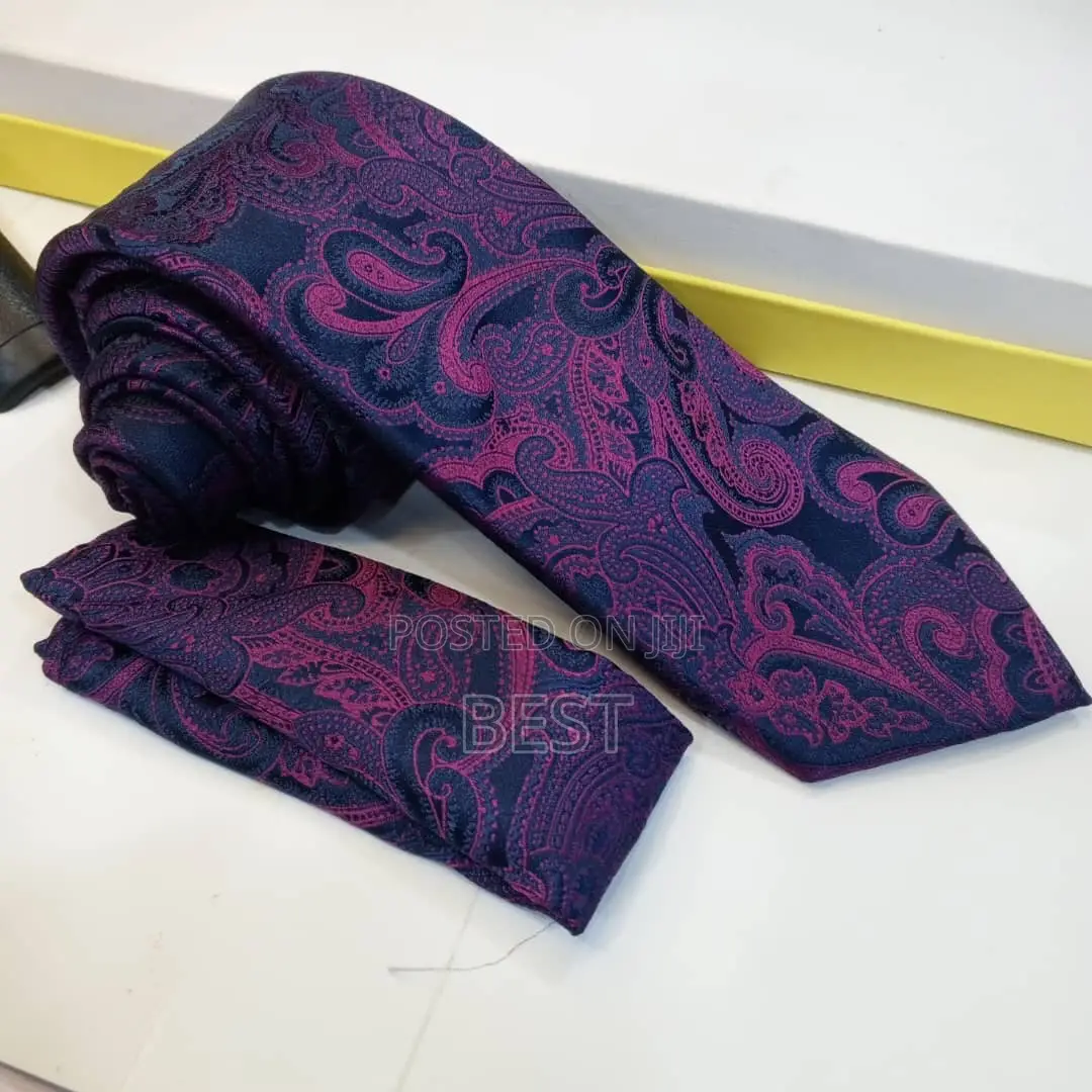 Classic Quality Long Neck Ties With Pocket Square