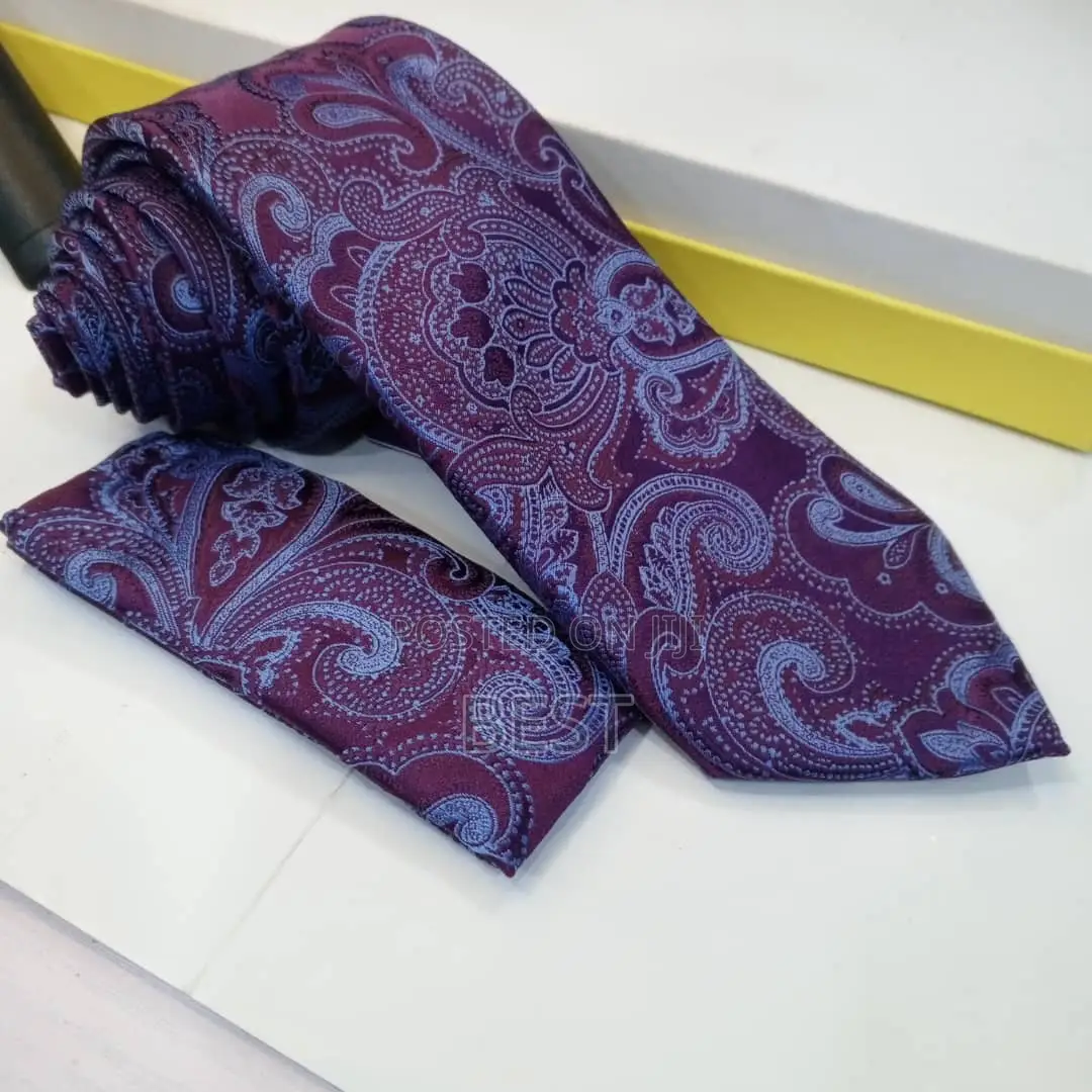 Classic Quality Long Neck Ties With Pocket Square