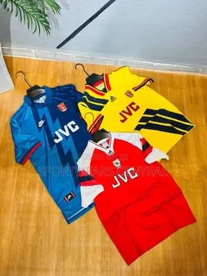 Arsenal Blue, Red and Yellow JVC Retro Jerseys