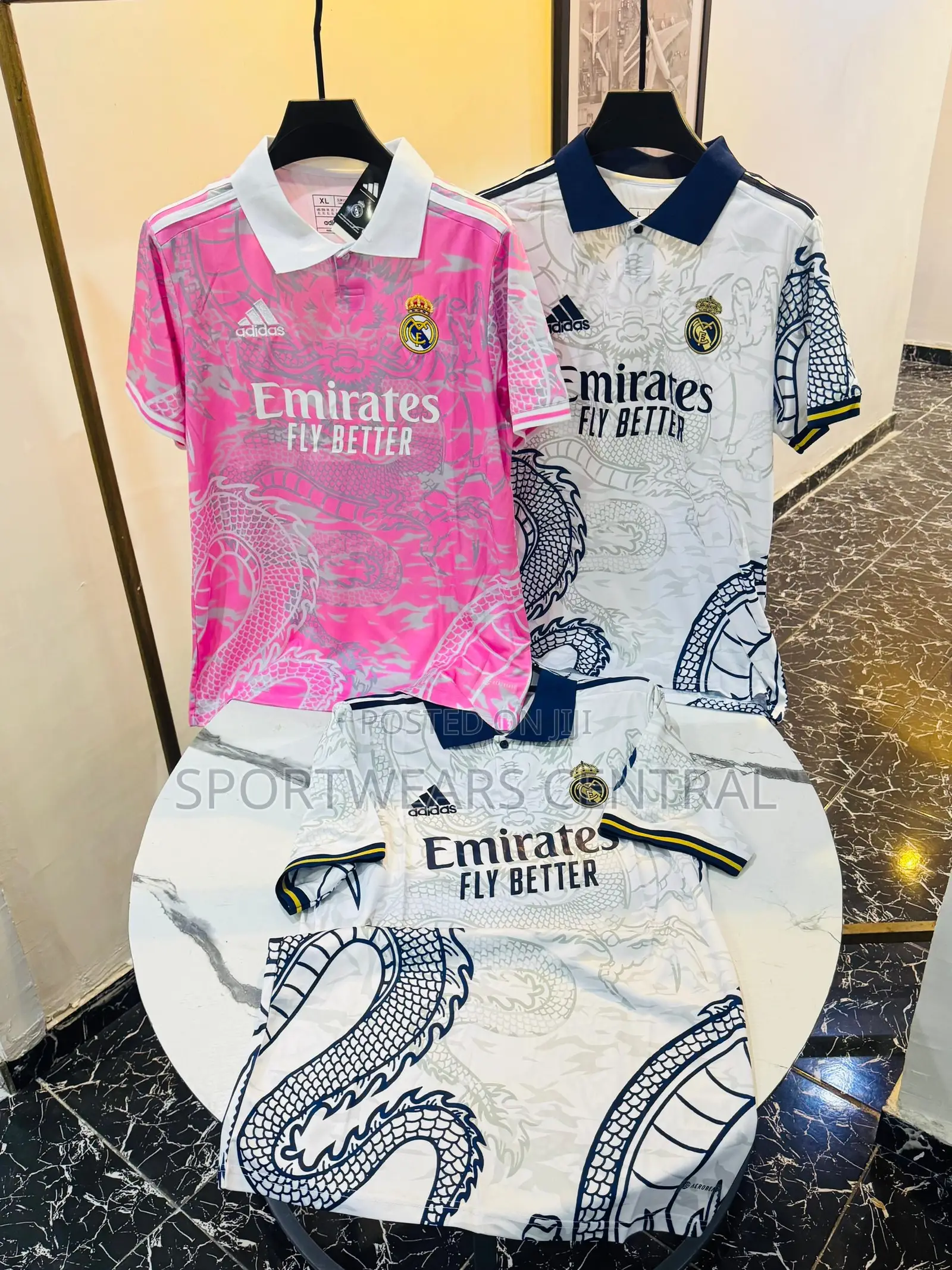 Madrid Dragon Pink and White Fans Grade Jersey