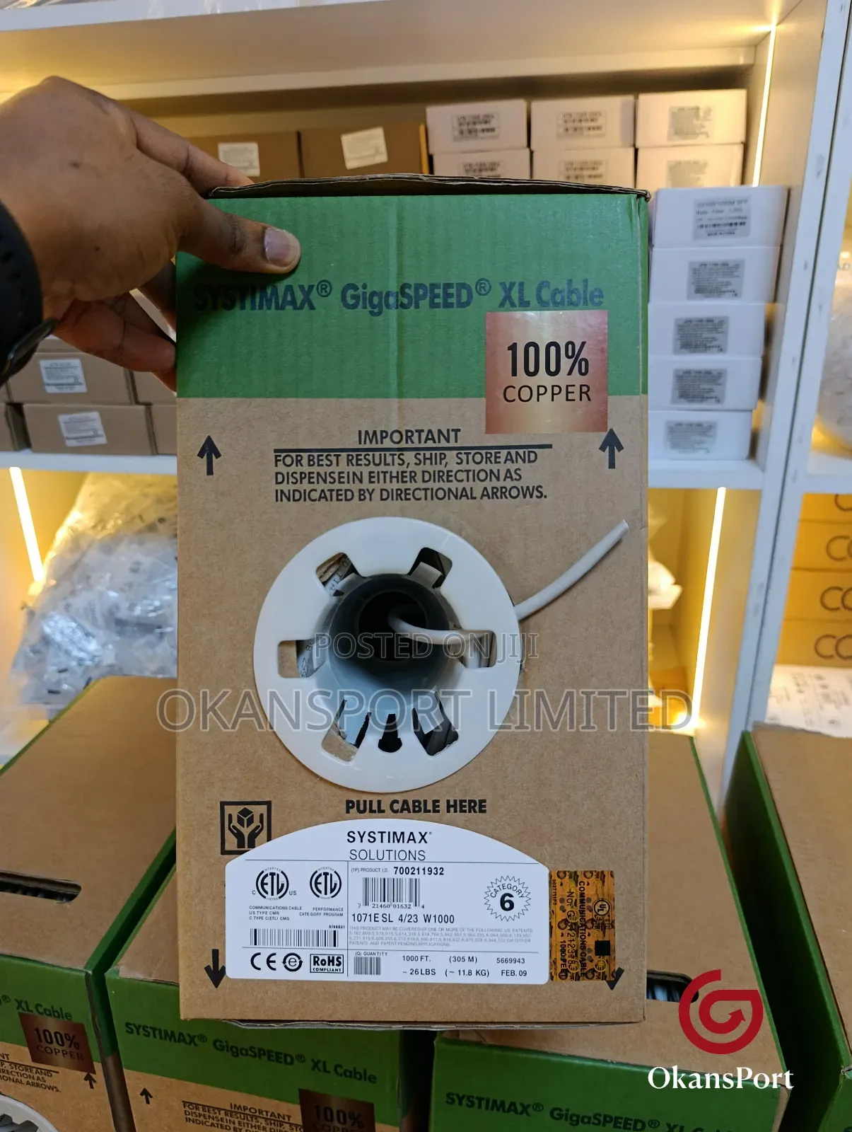 Commscope Systimax Cat6 Indoor Lan Cable – 305m (100% Pure Copper)