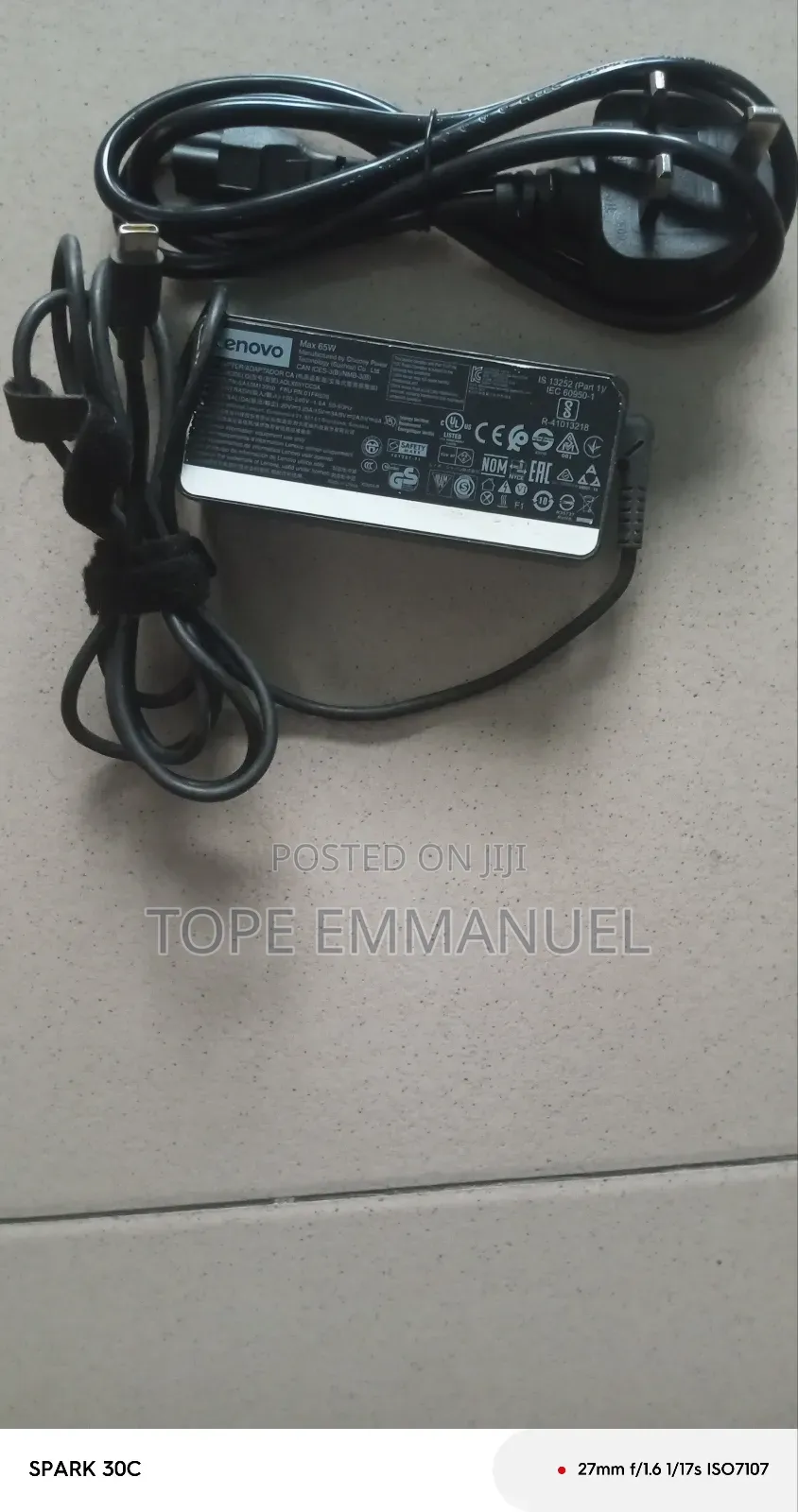 Lenovo 65w Usb Type -C Laptop Charger
 