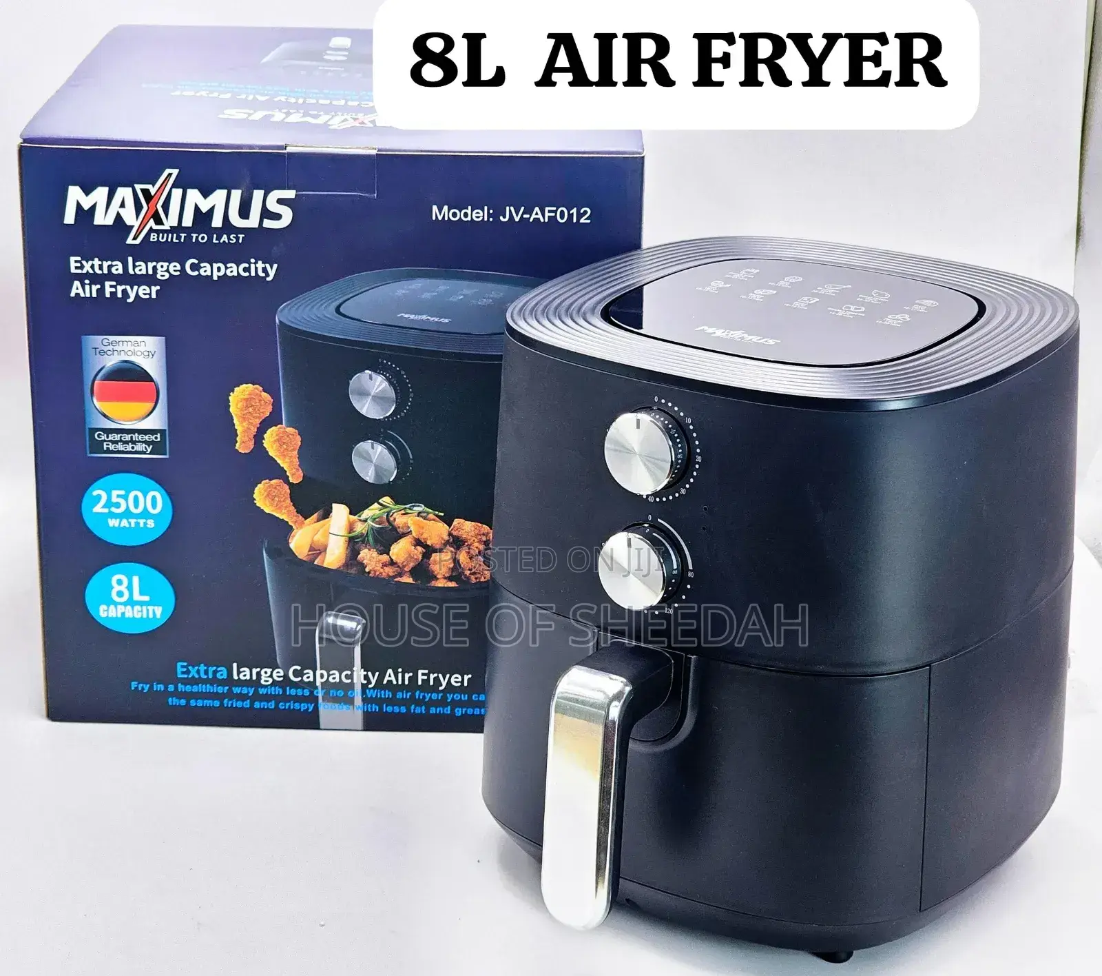 Maximus Large Capacity Airfryer 8litres