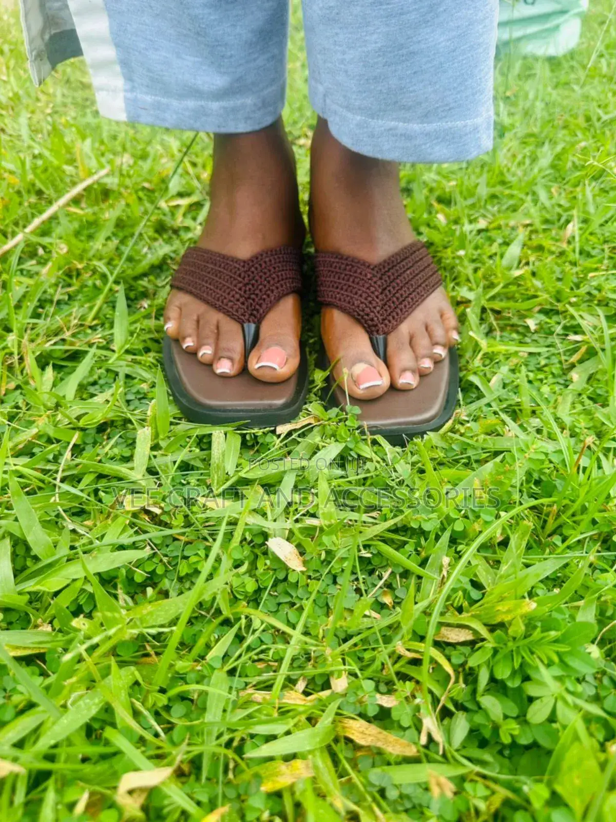 Crochet Slides -Brown