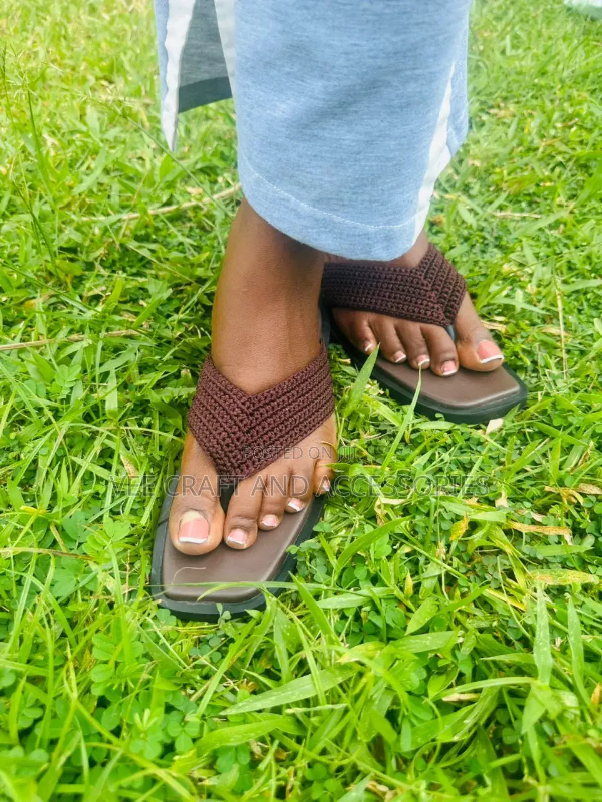 Crochet Slides -Brown