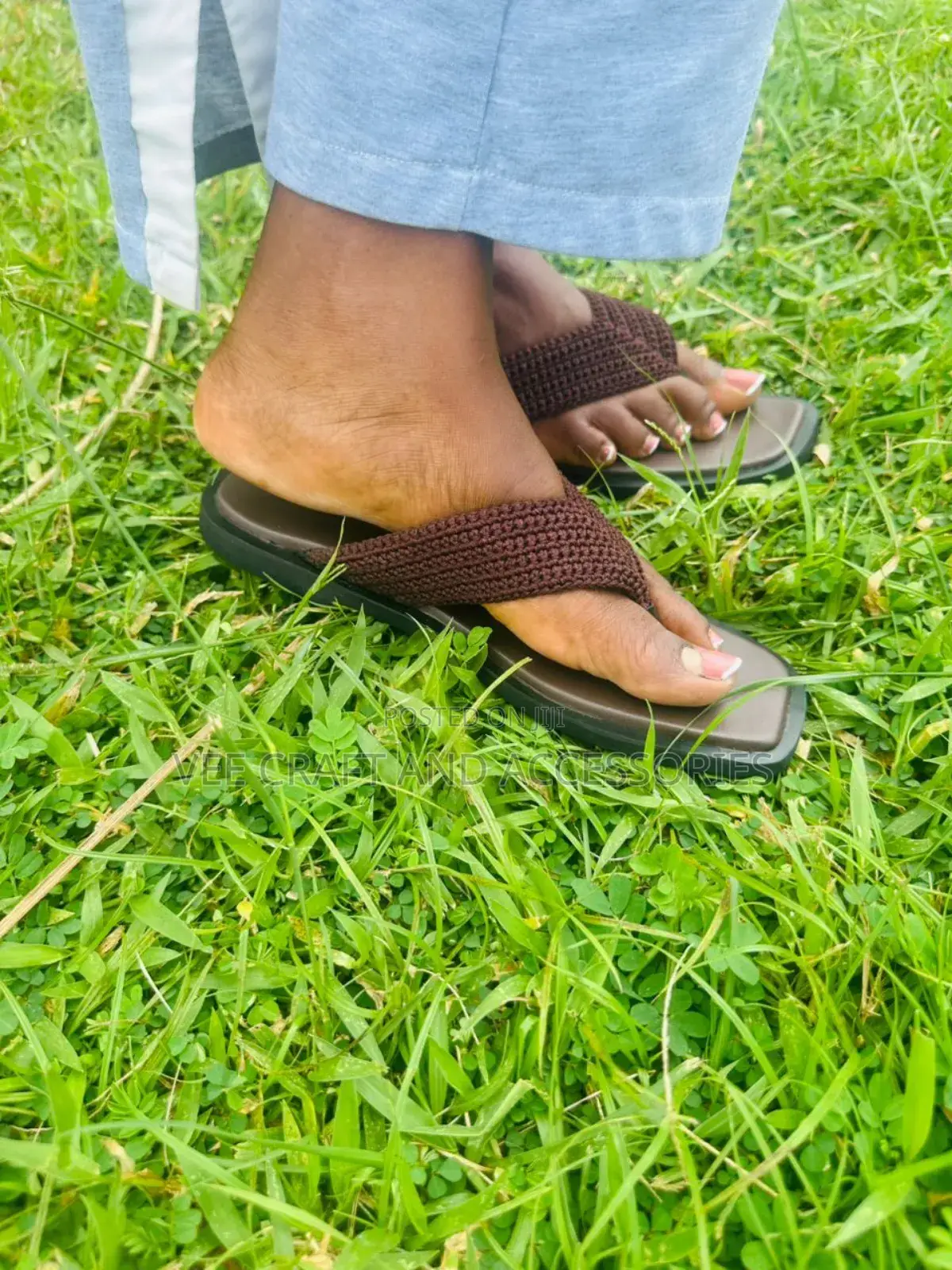 Crochet Slides -Brown