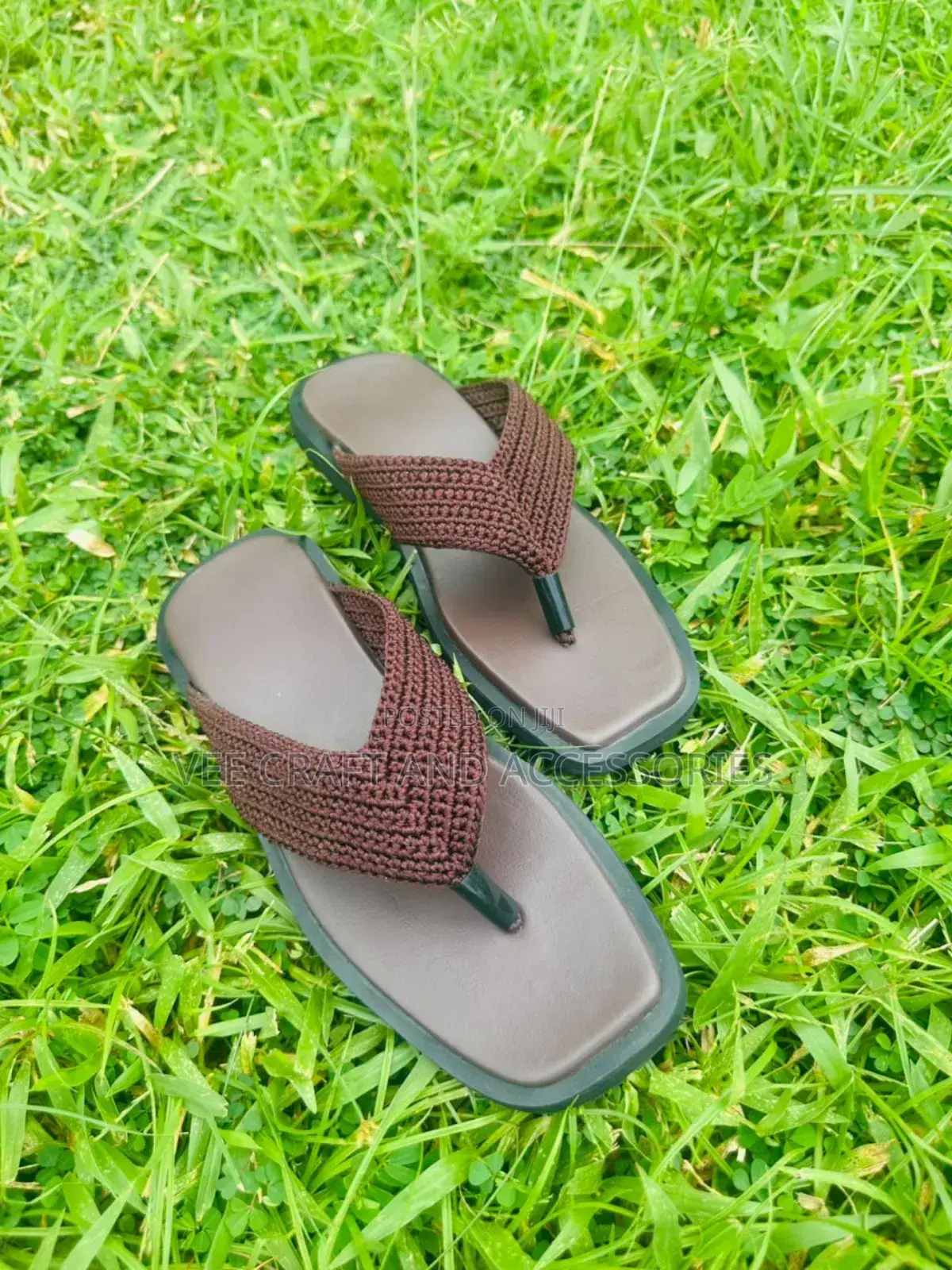 Crochet Slides -Brown