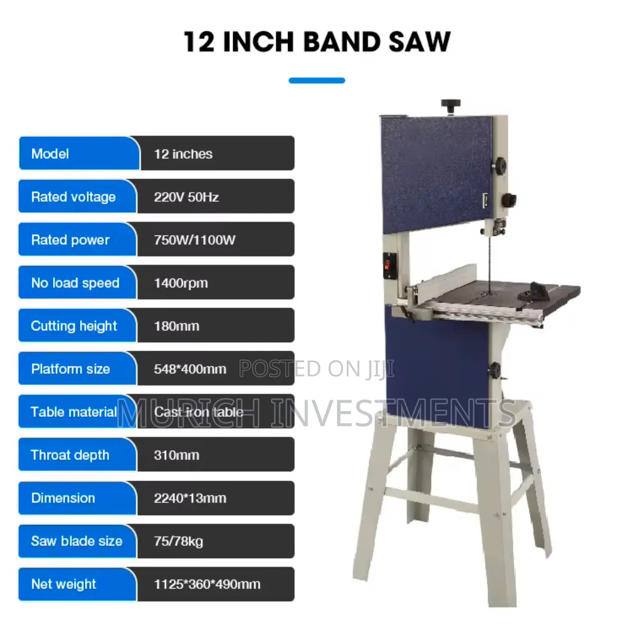 1100w Heavy-Duty Woodworking Band Saw Precision Cutting Machine