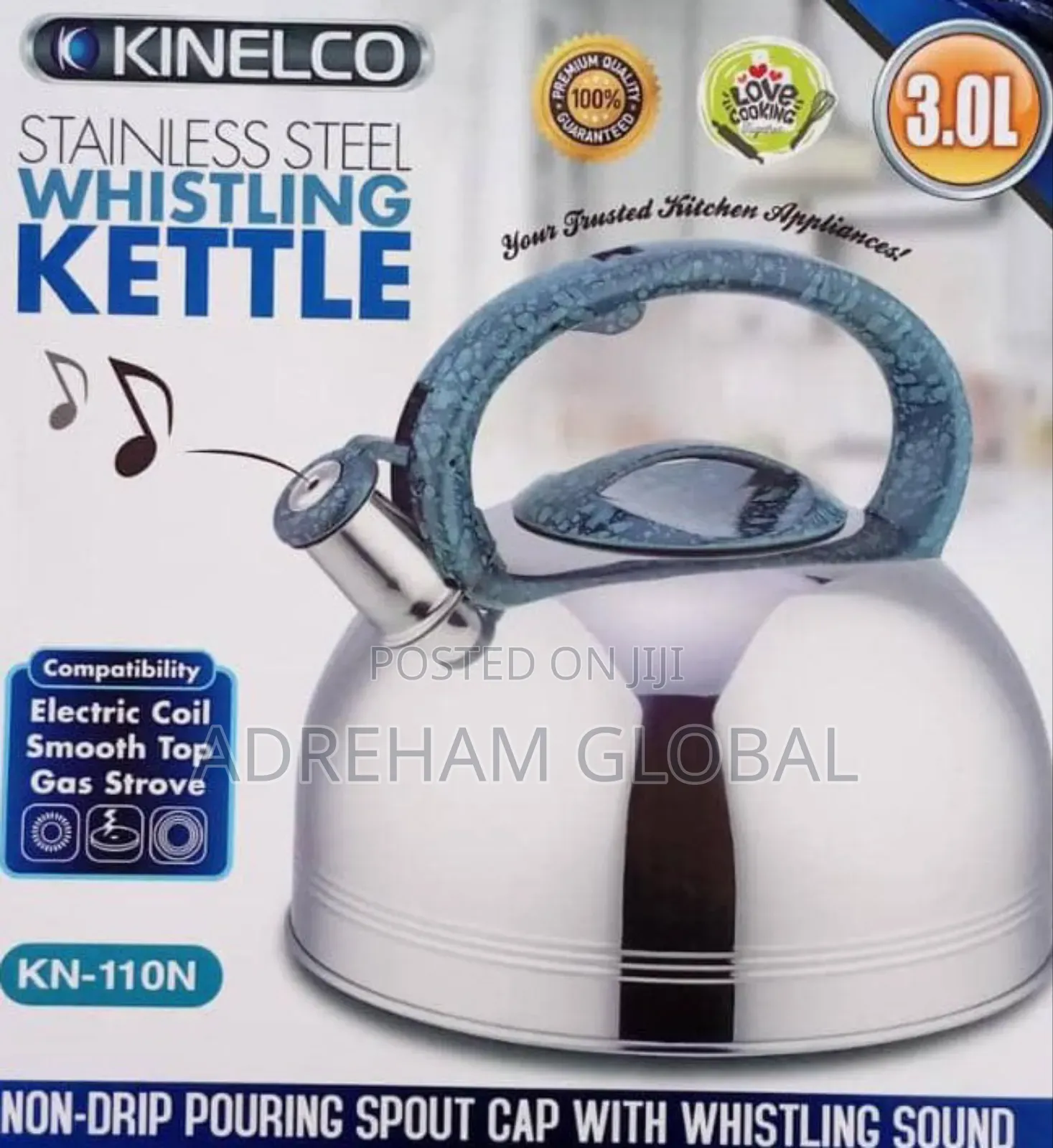 Kinelco 3l Whistling Kettle Stainless Steel